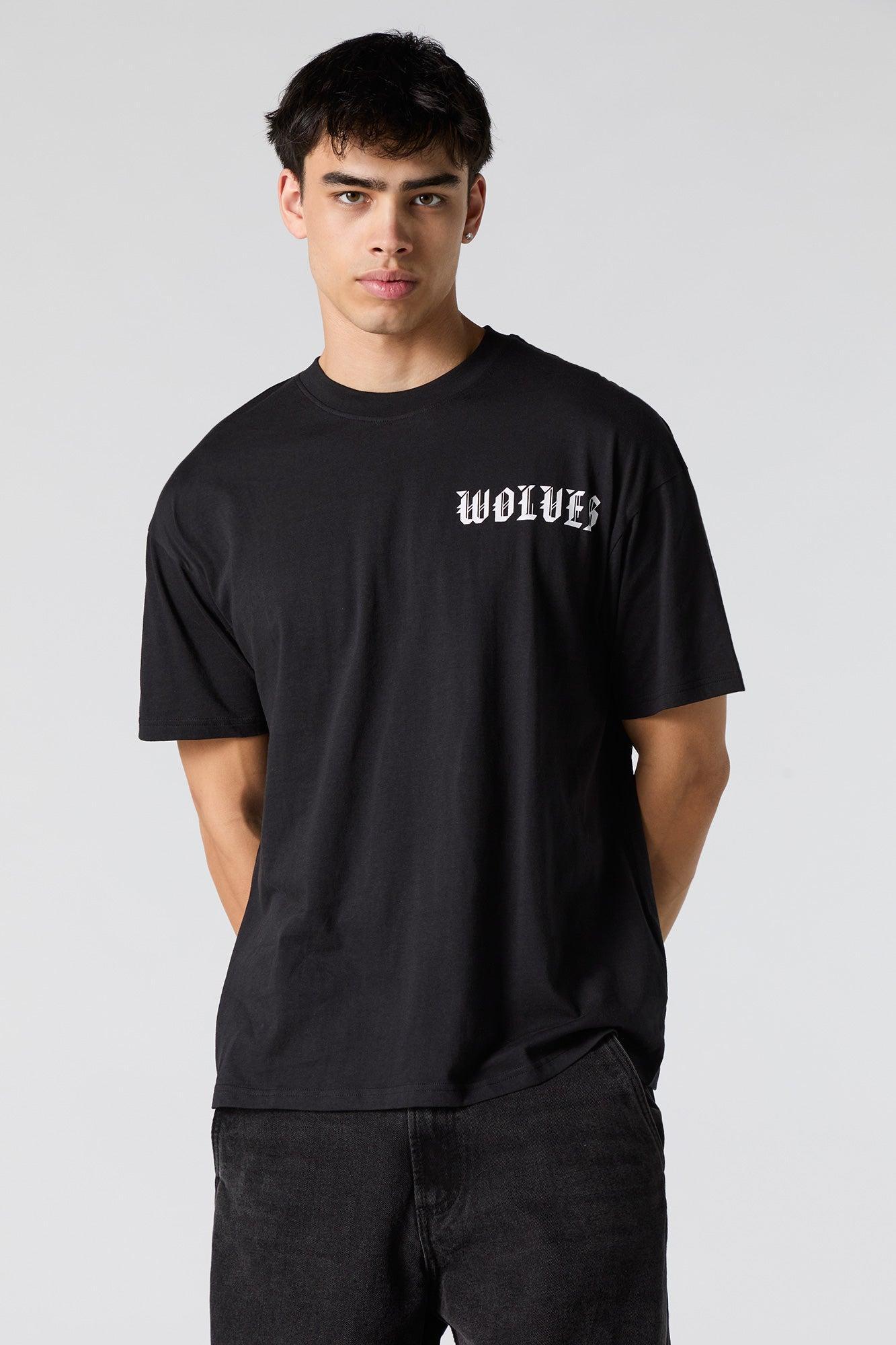 Walk with Wolves Graphic Relaxed T-Shirt Male Product Image