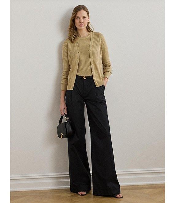 Lauren Ralph Lauren Coordinating Ribbed Knit V-Neck Long Sleeve Cardigan Product Image