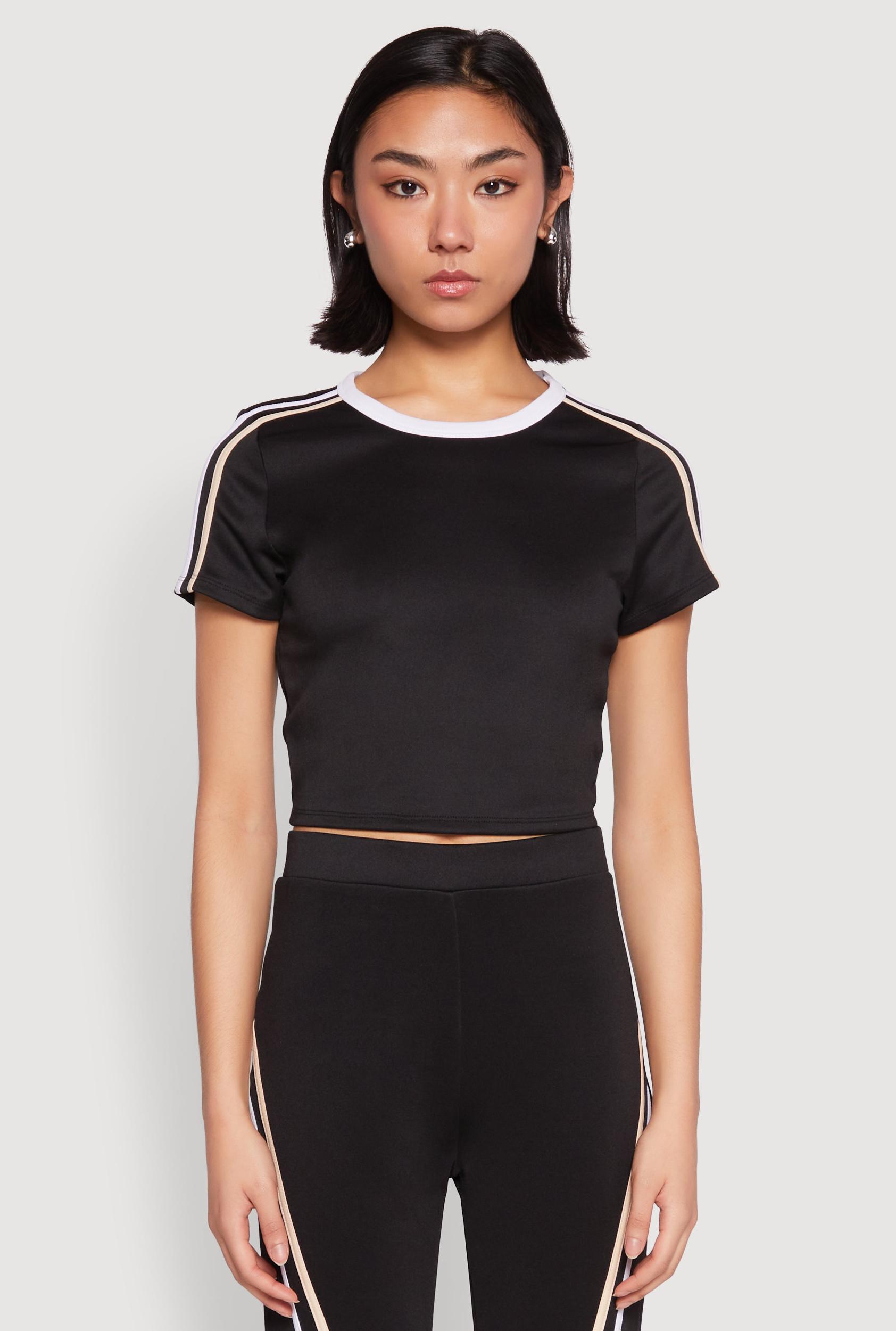 Womens Varsity Stripe Crop Top Product Image