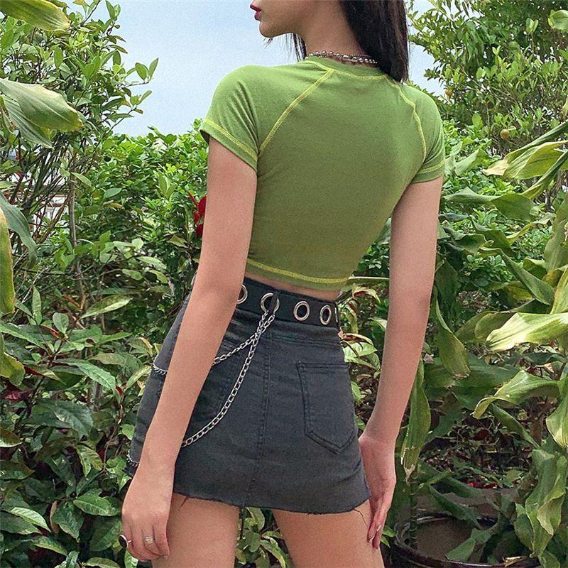 Short-Sleeved Cropped Graphic Tee Product Image