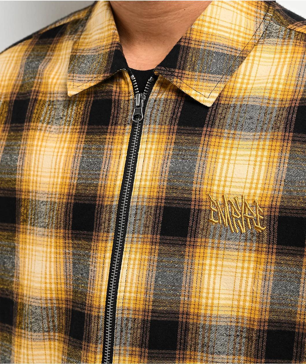 Empyre Fader Yellow Zip Long Sleeve Shirt Product Image