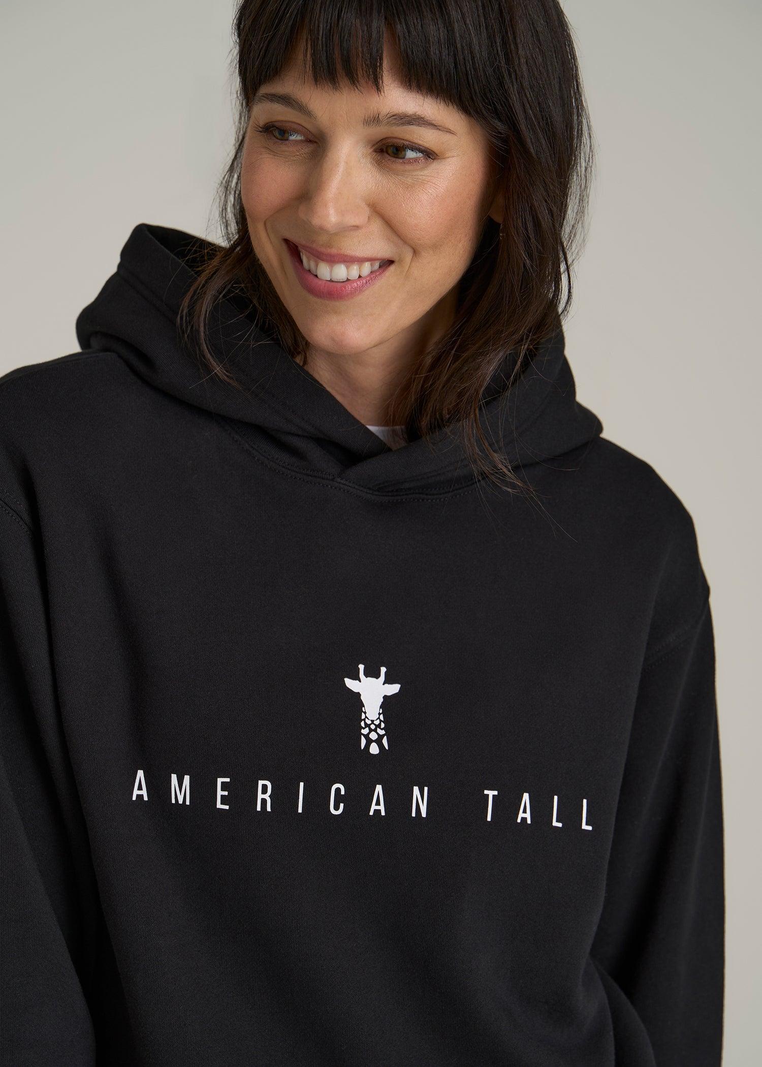 Logo Hoodie for Tall Women in Black Product Image