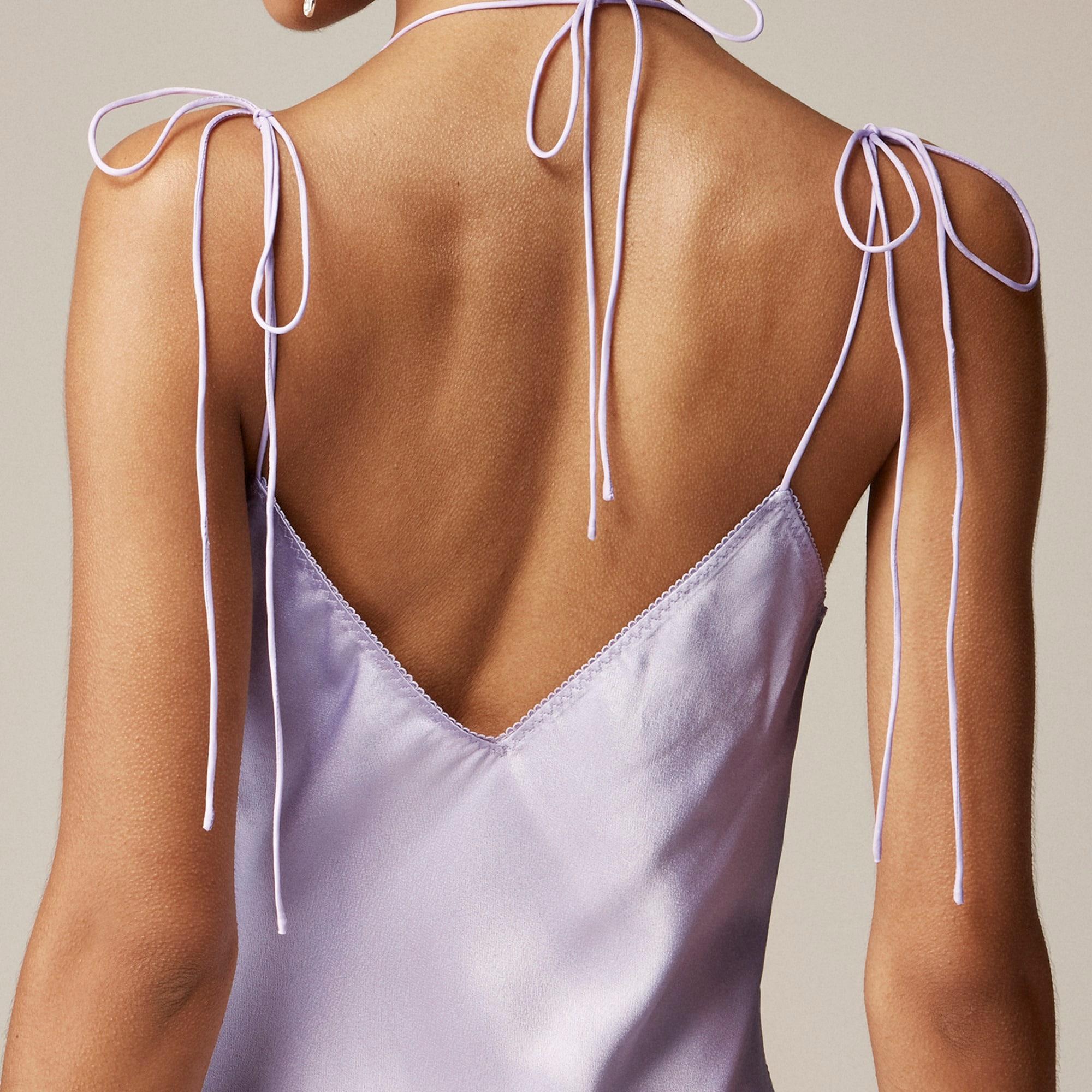 Anna October© X J.Crew V-neck slip dress in luster crepe Product Image