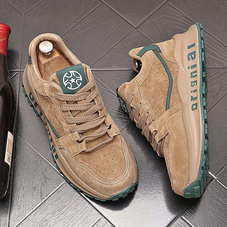 Lettering Lace-Up Sneakers Product Image