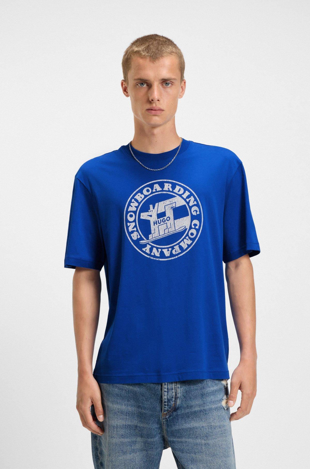 Cotton-jersey top with mixed-print artwork Product Image