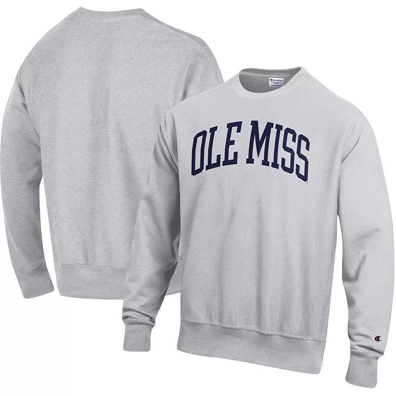 Mens Champion Heathered Gray Ole Miss Rebels Arch Reverse Weave Pullover Sweatshirt Product Image