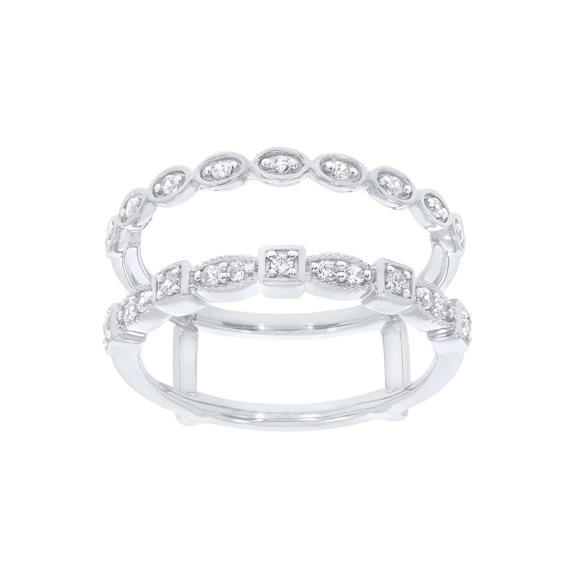 Sterling Silver 1/5 Carat T.W. Diamond Enhancer Ring, Women's, Size: 7 Product Image