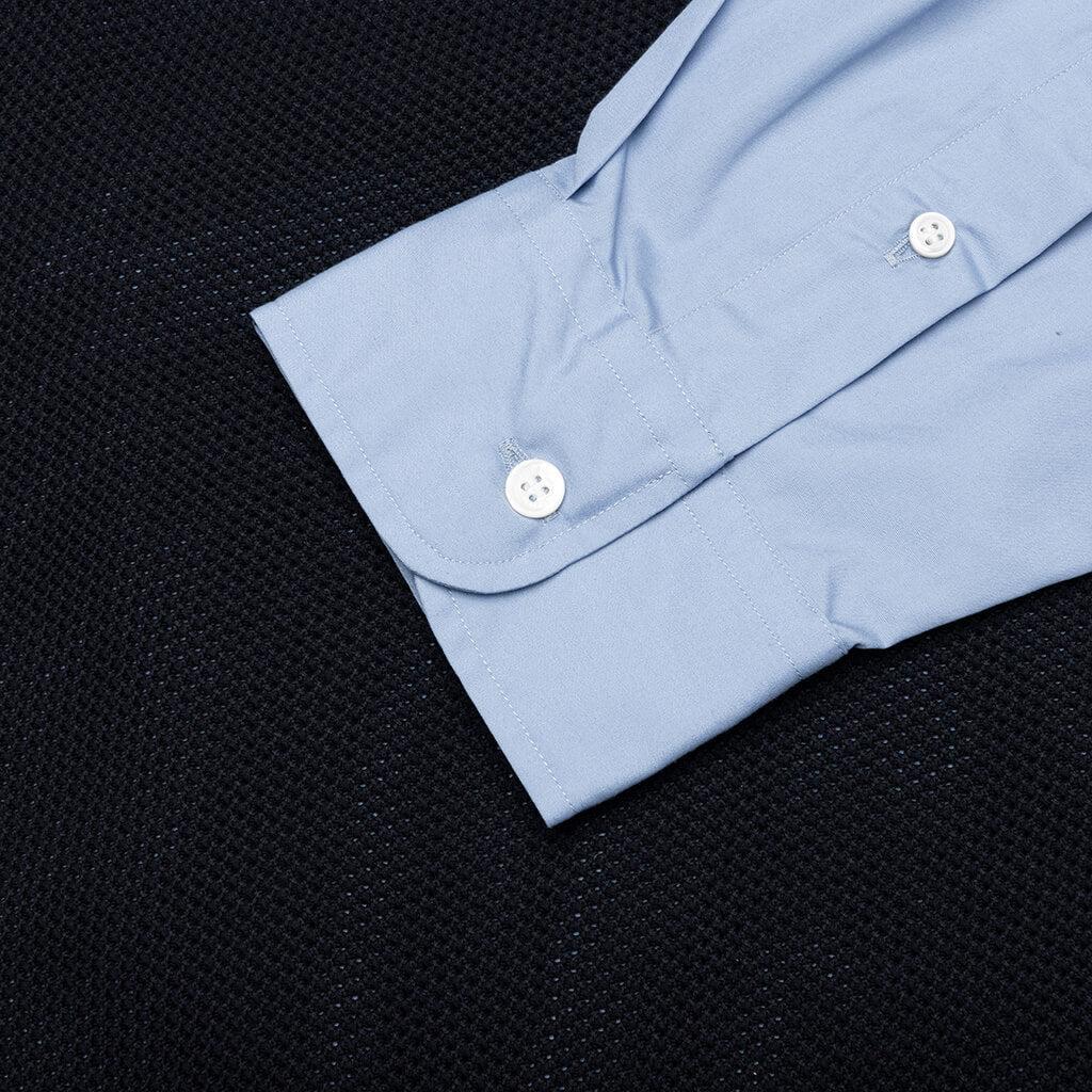 Mixed Material Shirt - Sax/Navy Male Product Image