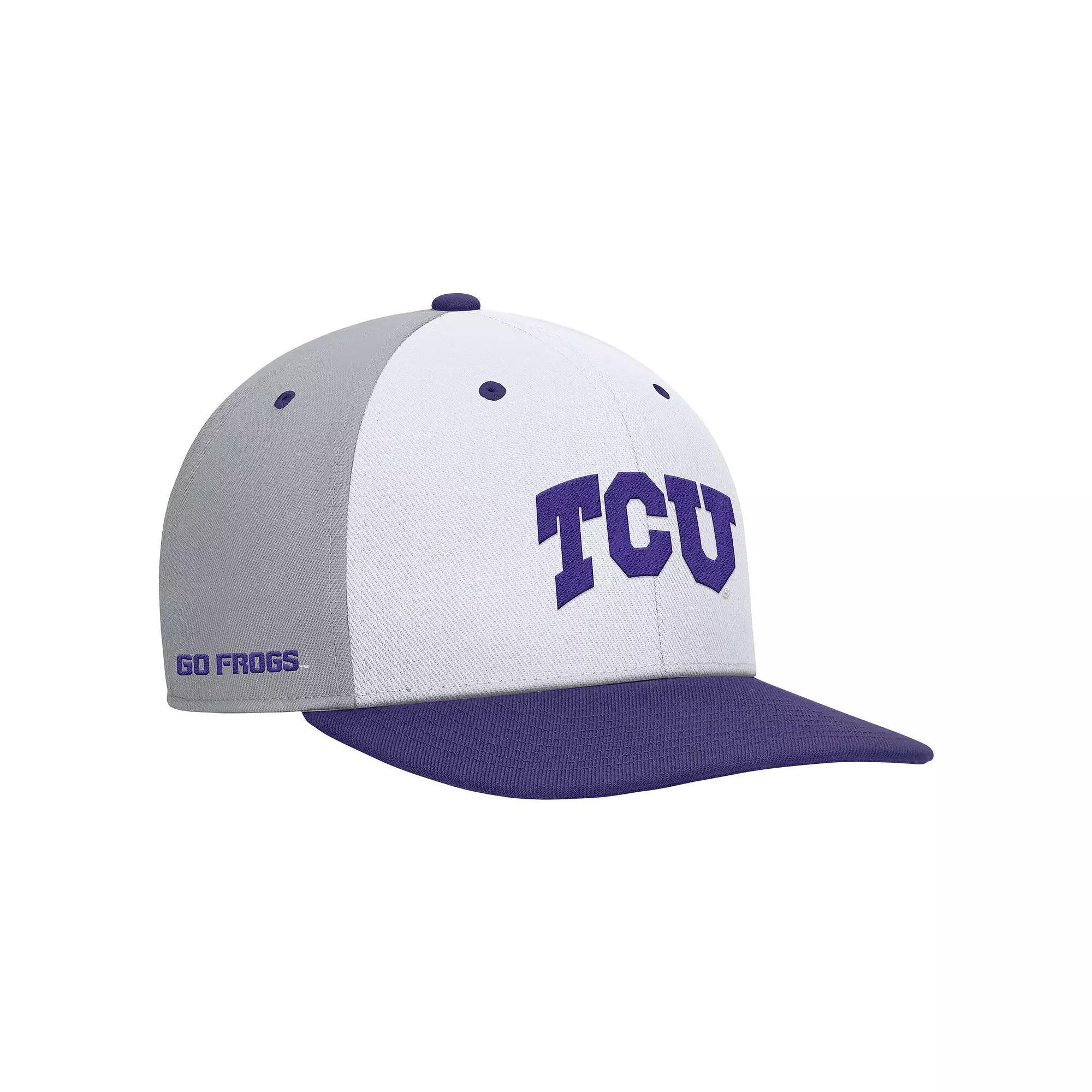 Men's Nike White/Gray TCU Horned Frogs Pro Performance Snapback Hat, Size: Medium/Large Product Image
