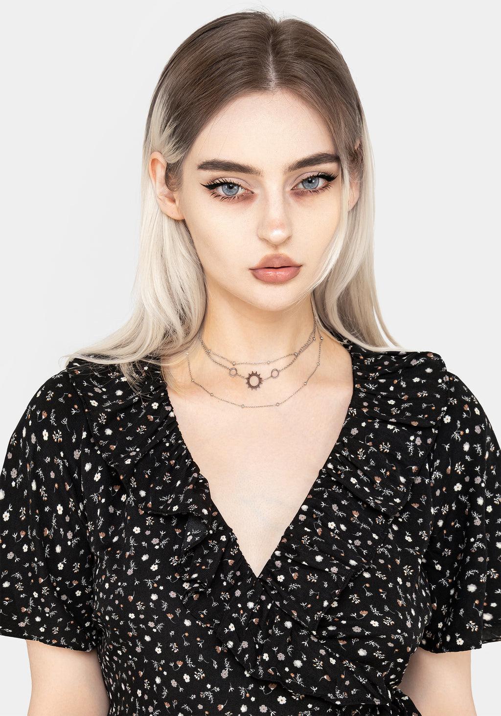 Moonseed Wrap Ruffle Dress Product Image