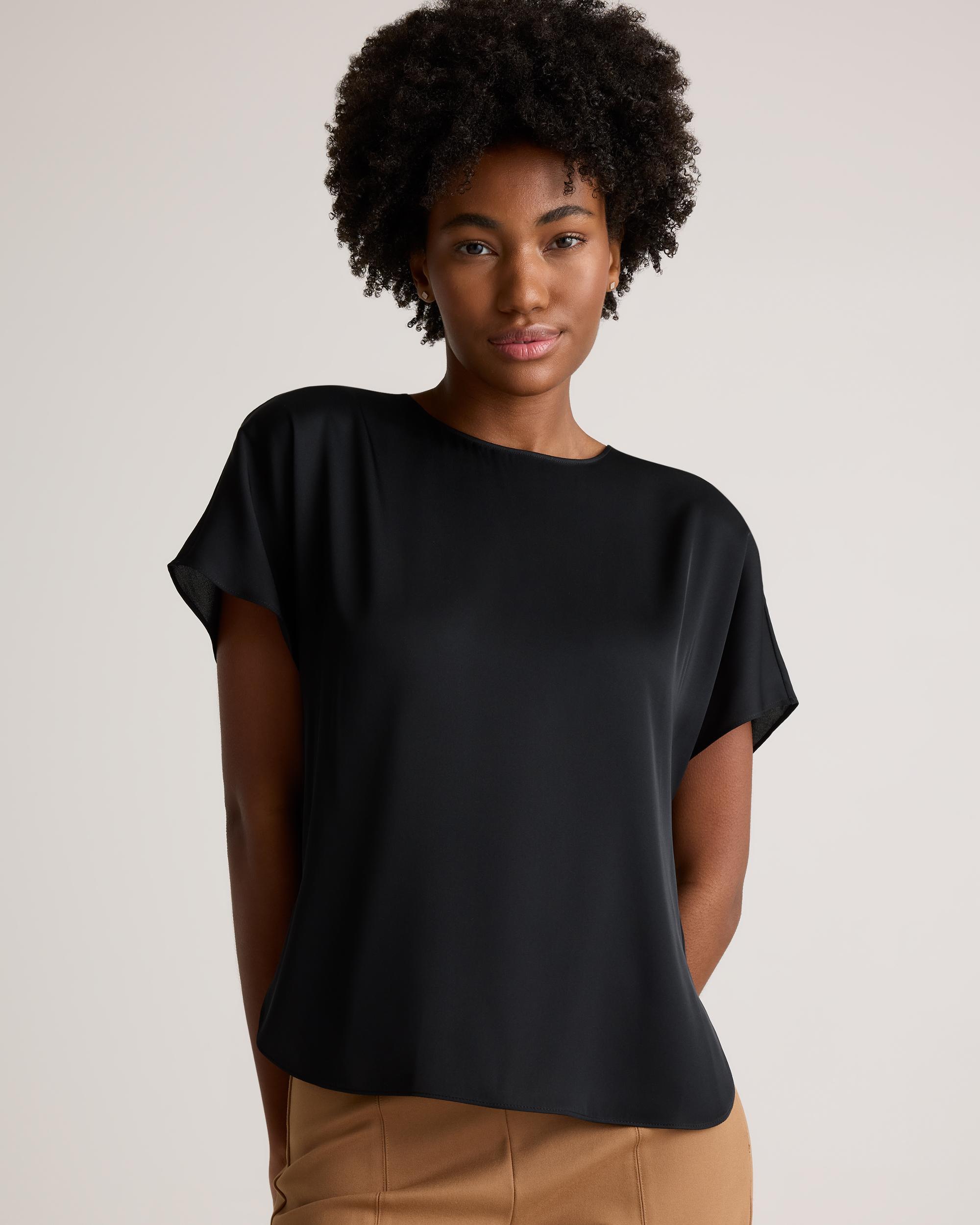Quince | Women's Washable Stretch Silk Split Hem T-Shirt Mulberry Silk Product Image