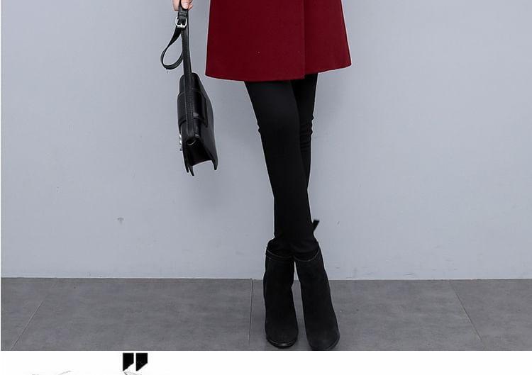 Collared Plain Button Coat Product Image