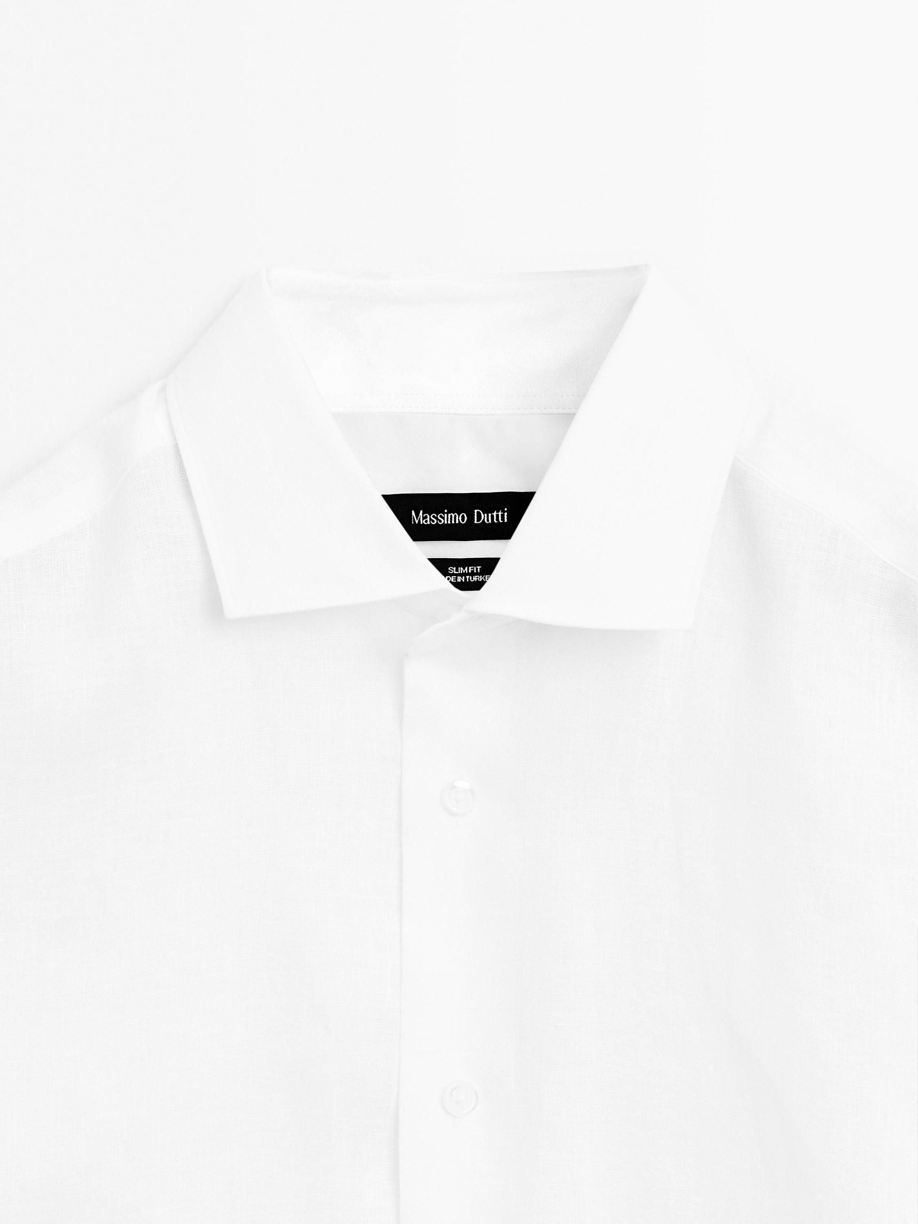 100% linen slim fit shirt Product Image