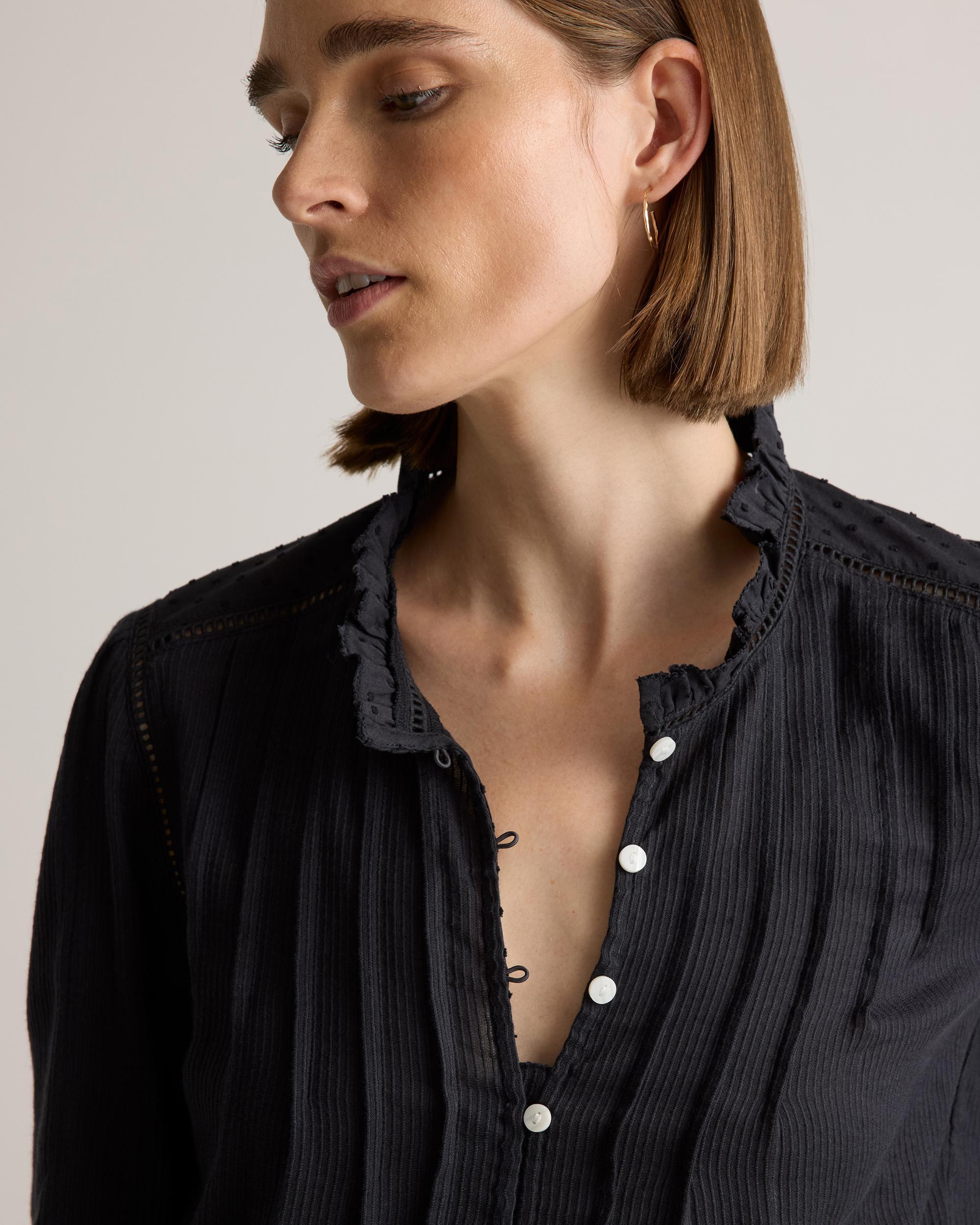 Quince | Women's Organic Textured Cotton Peasant Blouse Size XL, Organic Cotton Product Image