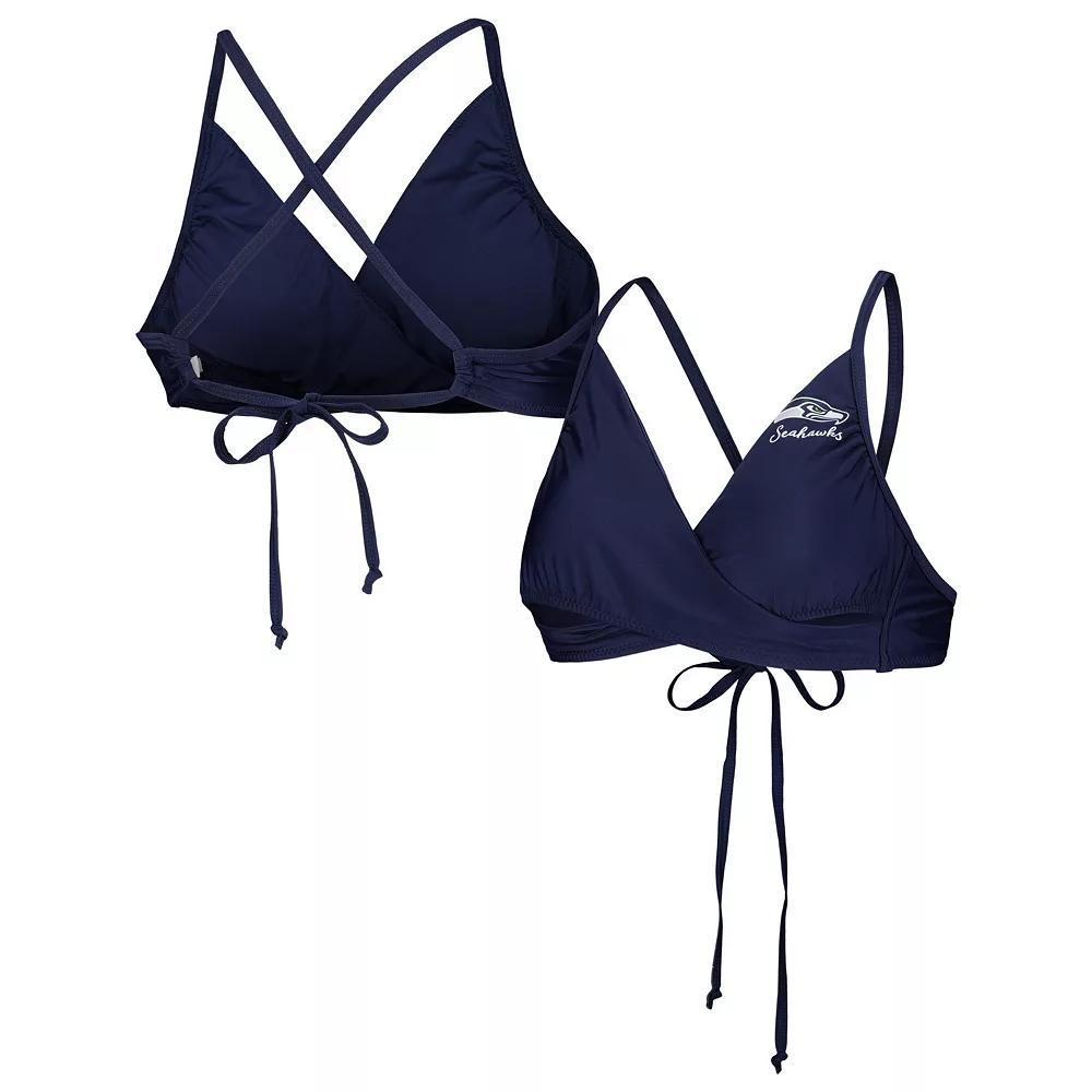 Women's G-III 4Her by Carl Banks College Navy Seattle Seahawks Hall of Fame Bikini Top, Size: Small, Blue Product Image