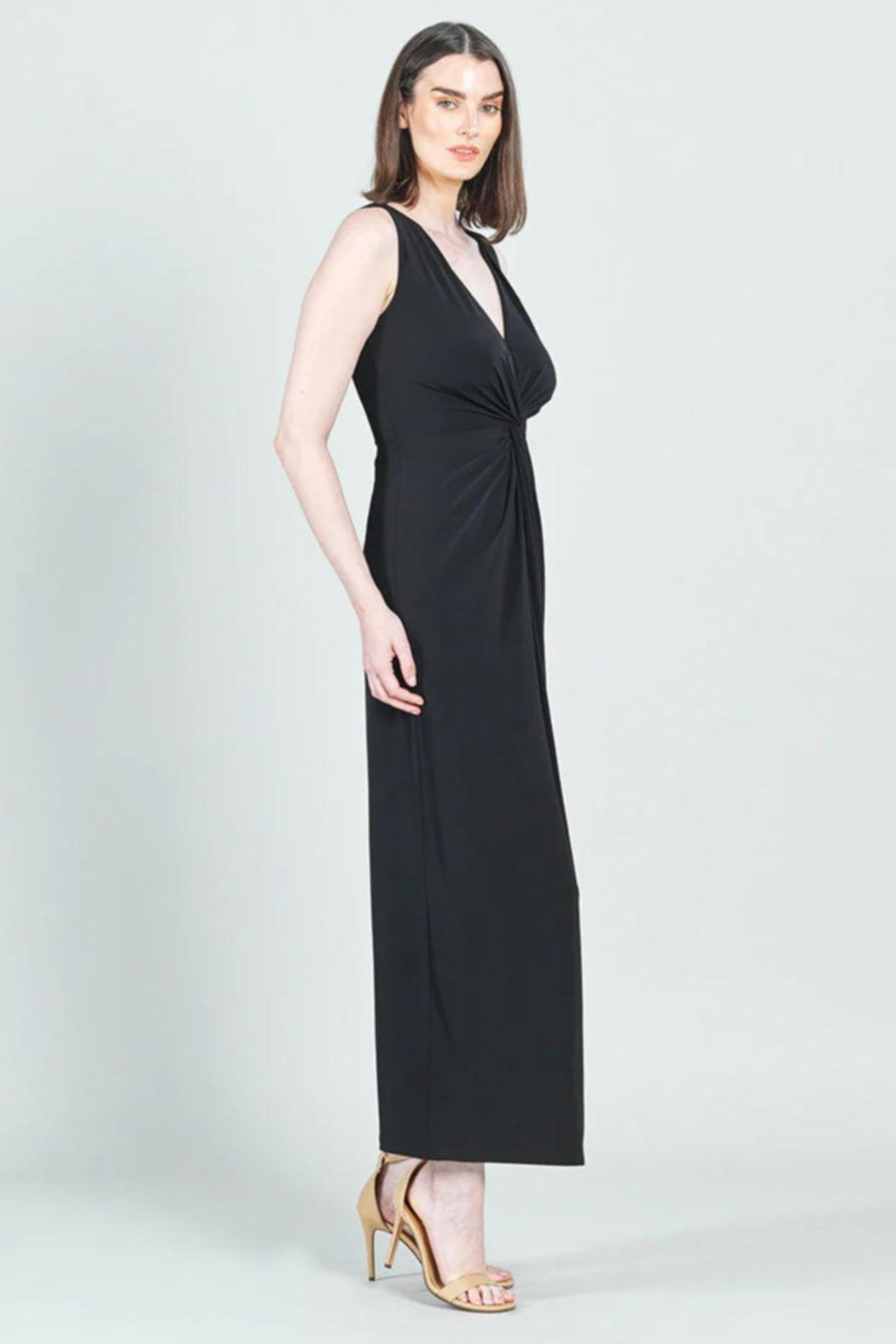 V-Neck Maxi-Dress Twist-knot Front Product Image