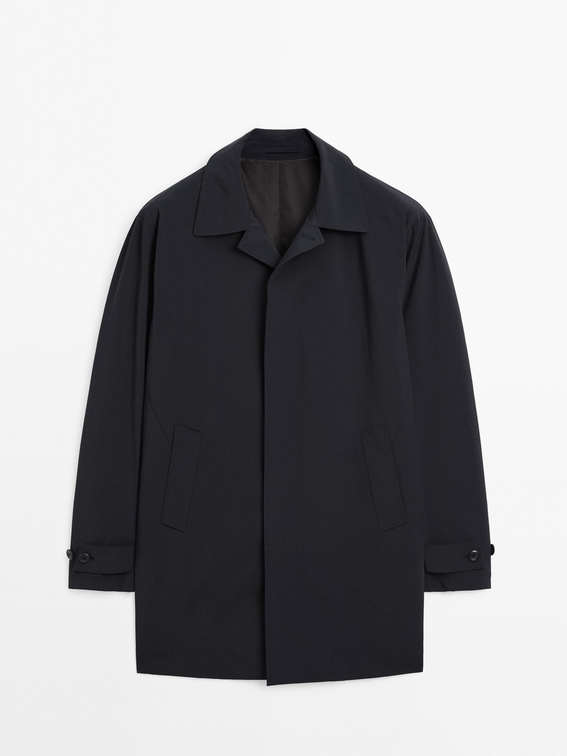 Lightweight trench coat with hidden buttons Product Image