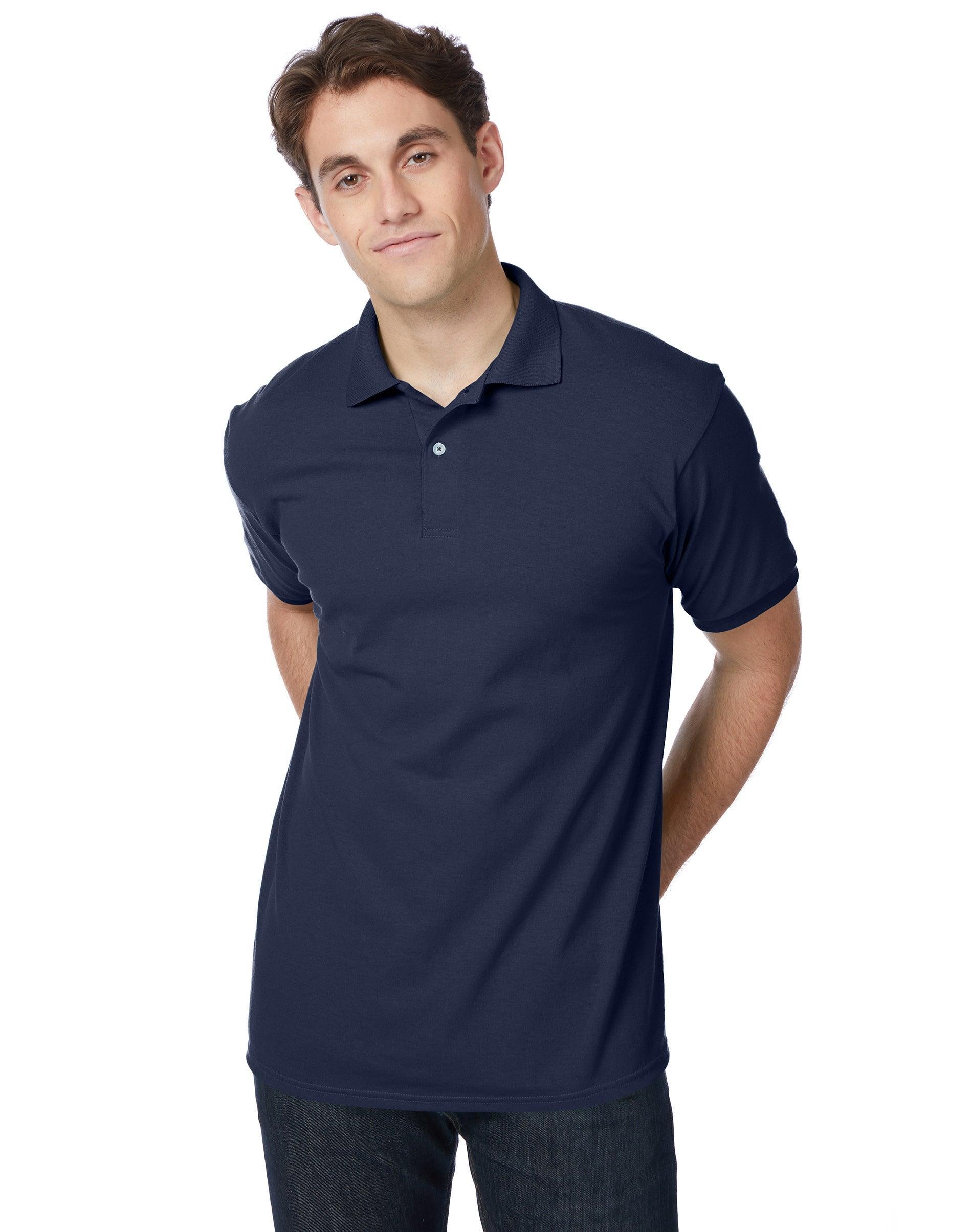 Hanes EcoSmart Mens Polo Shirt (Big & Tall Sizes Available) Black 3XL Product Image