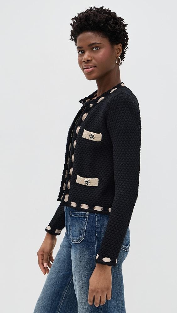 L'AGENCE Astor Contrast Trim Cardigan | Shopbop Product Image