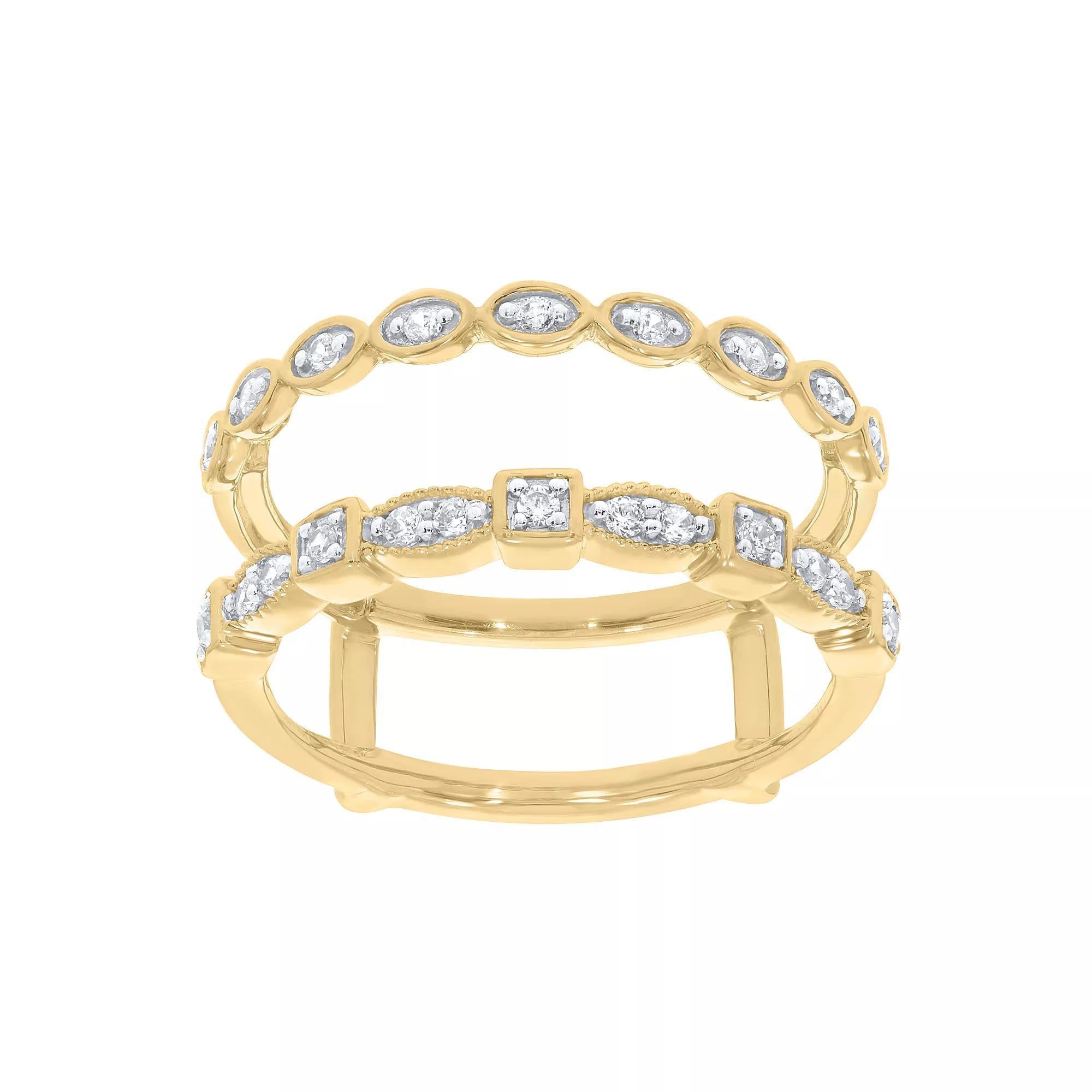 Sterling Silver 1/5 Carat T.W. Diamond Enhancer Ring, Women's, Size: 7, Gold Tone Product Image