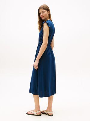 Flutter-Sleeve Jersey Midi Dress Product Image