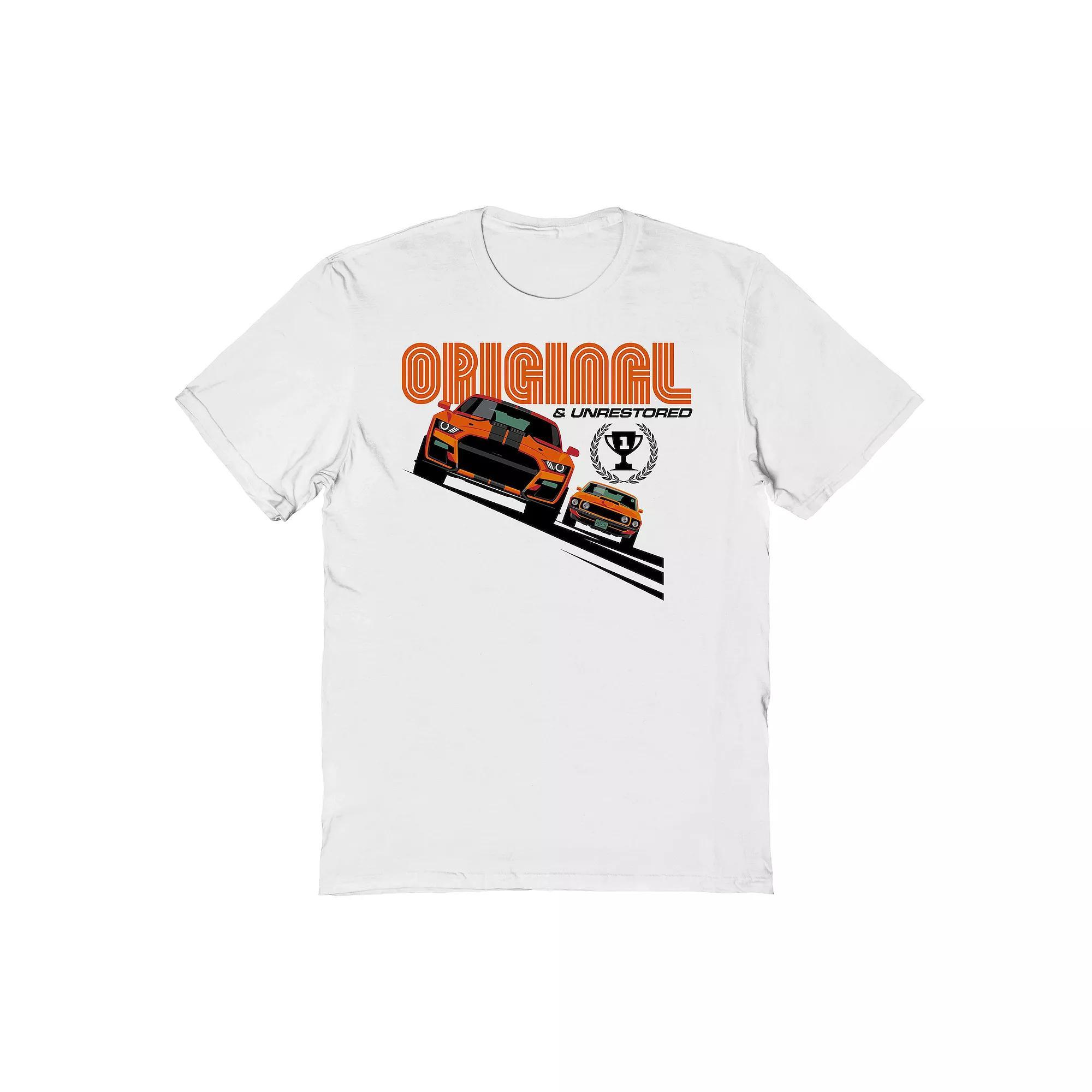 Men's Original & Unrestored Trophy Cup Car Graphic Tee, Size: Large, White Product Image
