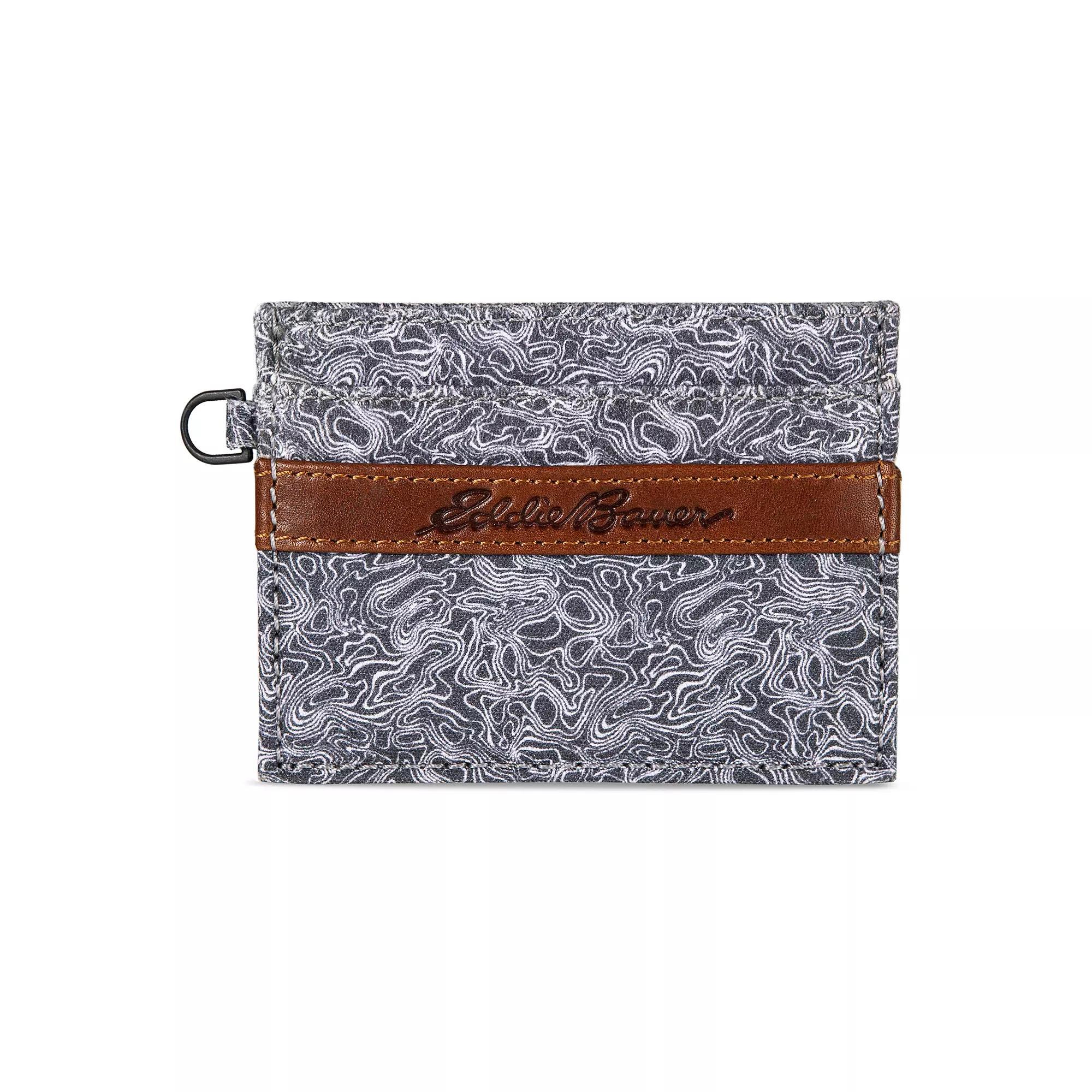 Mens Eddie Bauer Pioneer Leather Canvas Card Case Product Image