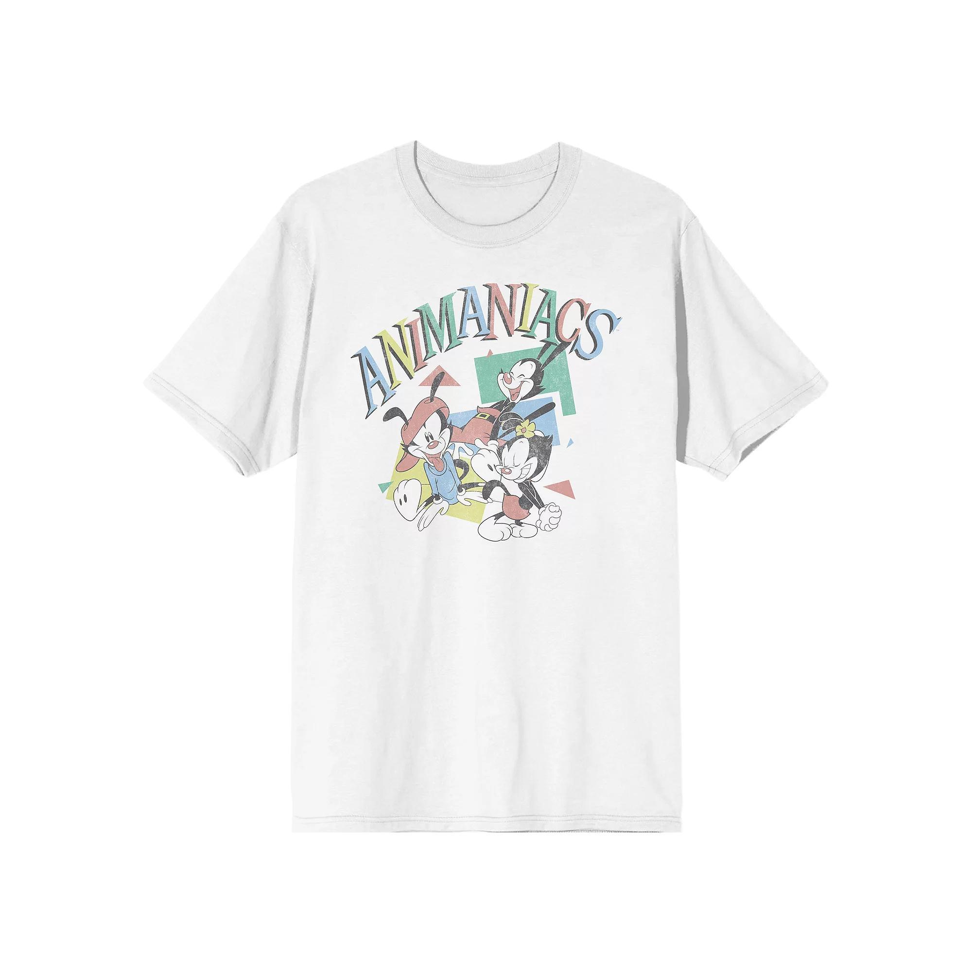Men's Animaniacs Logo & Characters Tee, Size: Small, White Product Image