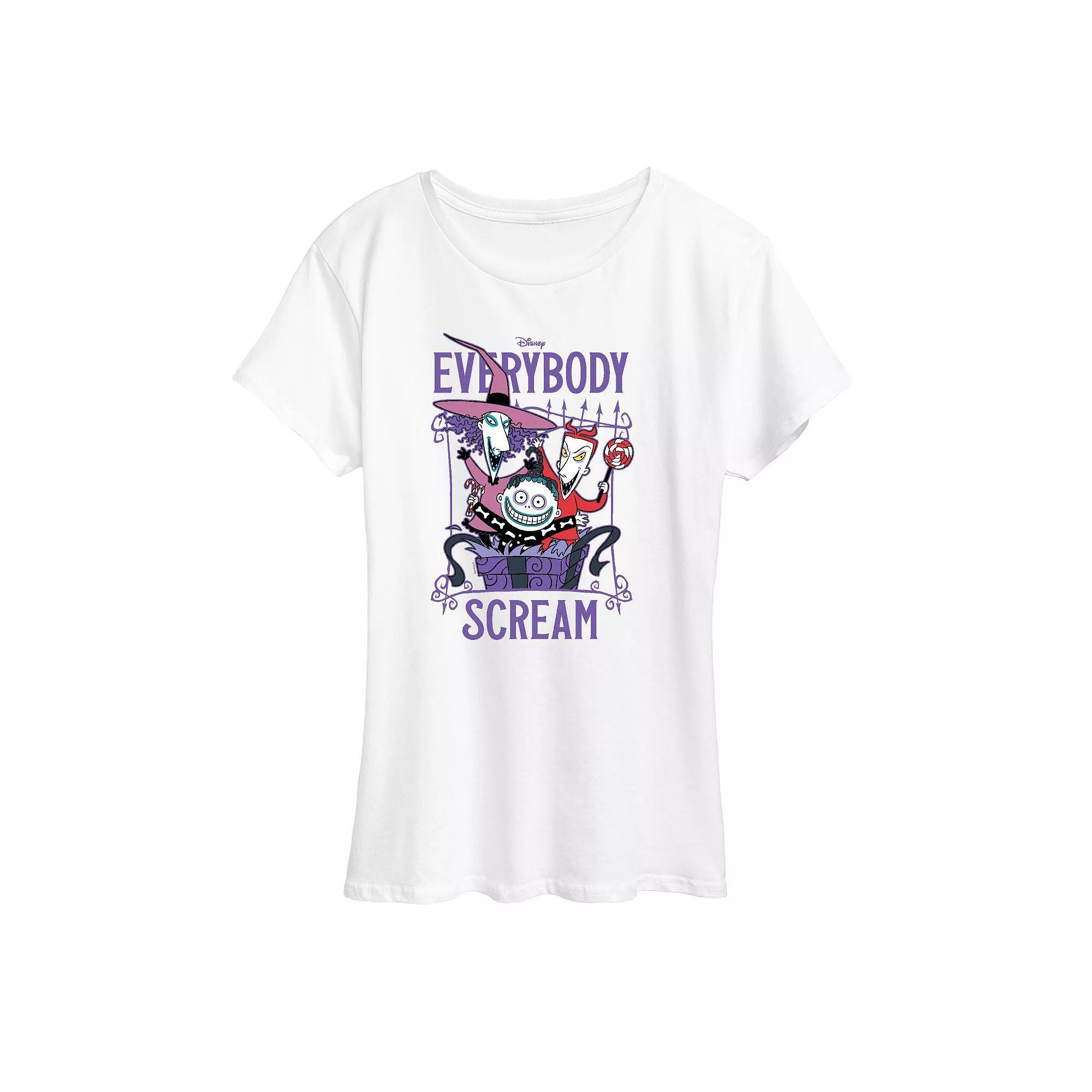 Disneys Nightmare Before Christmas Womens Everybody Scream Graphic Tee, Girls Product Image
