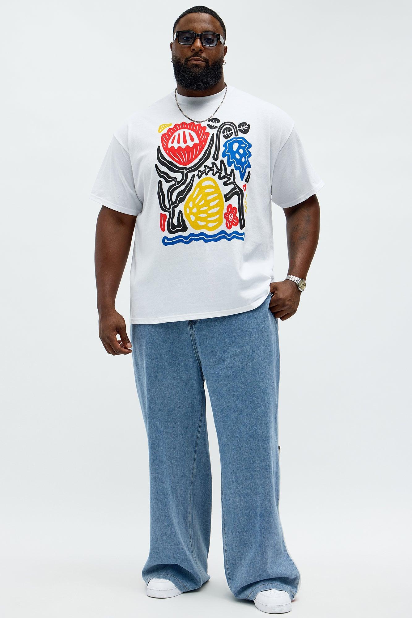 Baggy Side Stripe Zip Hit Jeans - Medium Blue Wash Product Image