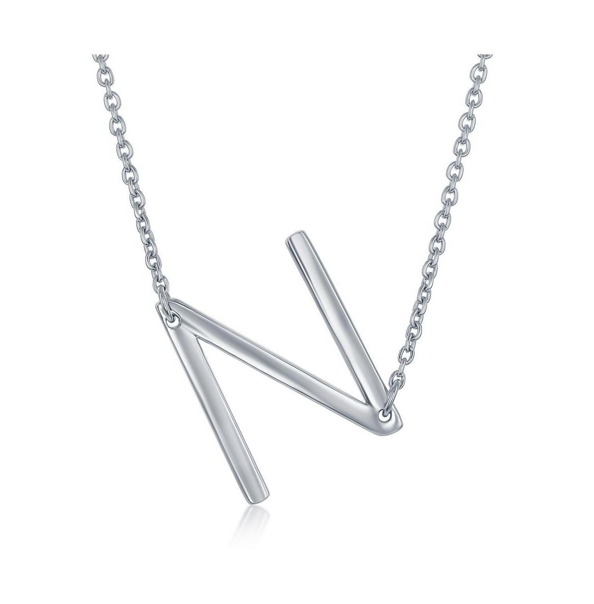 Sterling Silver Sideways Initial Necklace, Women's, Size: 16-18" ADJ, Sterling P Product Image