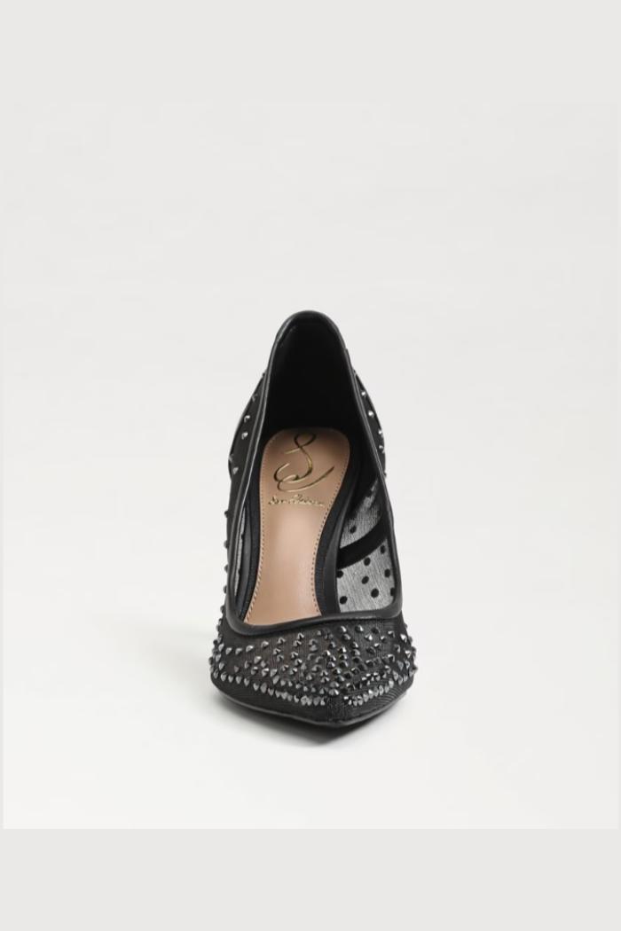 Hazel Mesh Pointed Toe Pump - Black Product Image