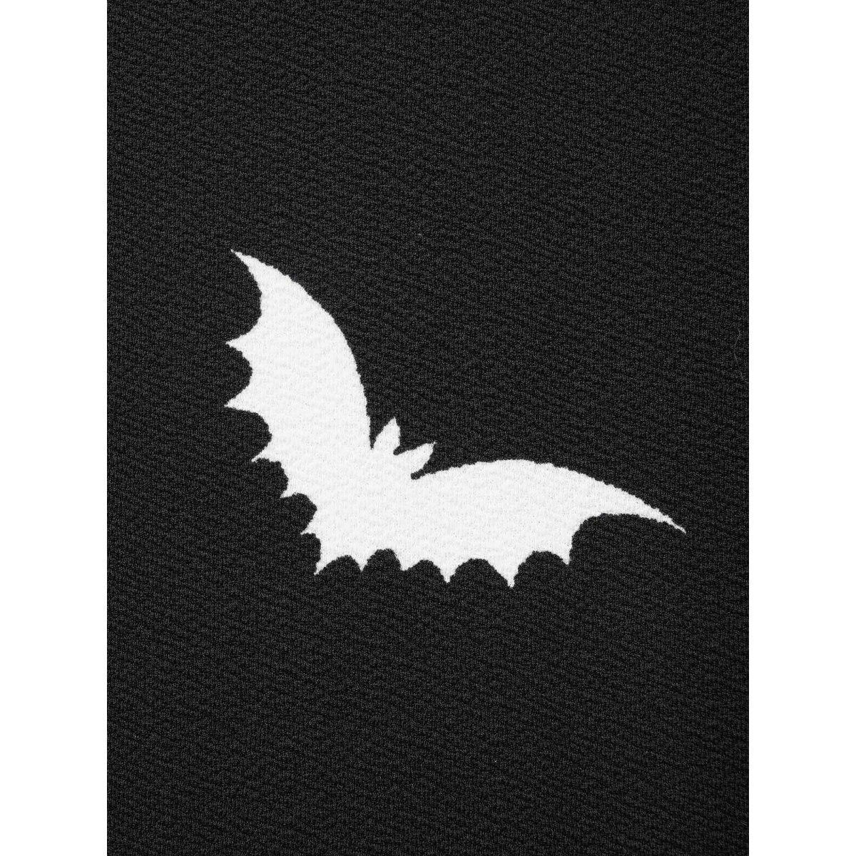 Plus Size Bat Print V-Neck Sweatshirt Women Black Casual Patchwork Loose V-neck Everyday Sweatshirts BloomChic 28/5X Product Image