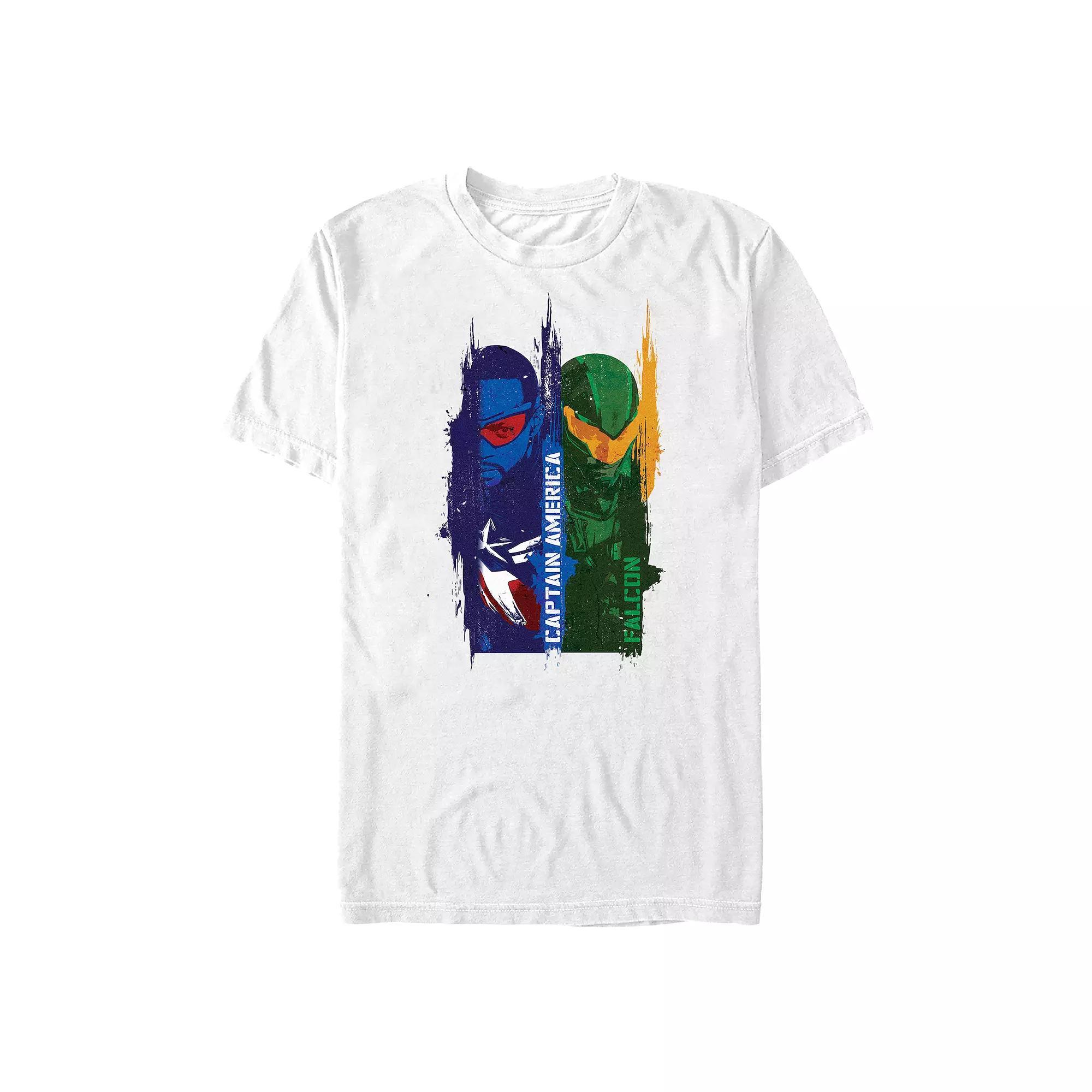Men's Marvel Captain America Brave New World Captain And Falcon Poster Graphic Tee, Size: Large, White Product Image