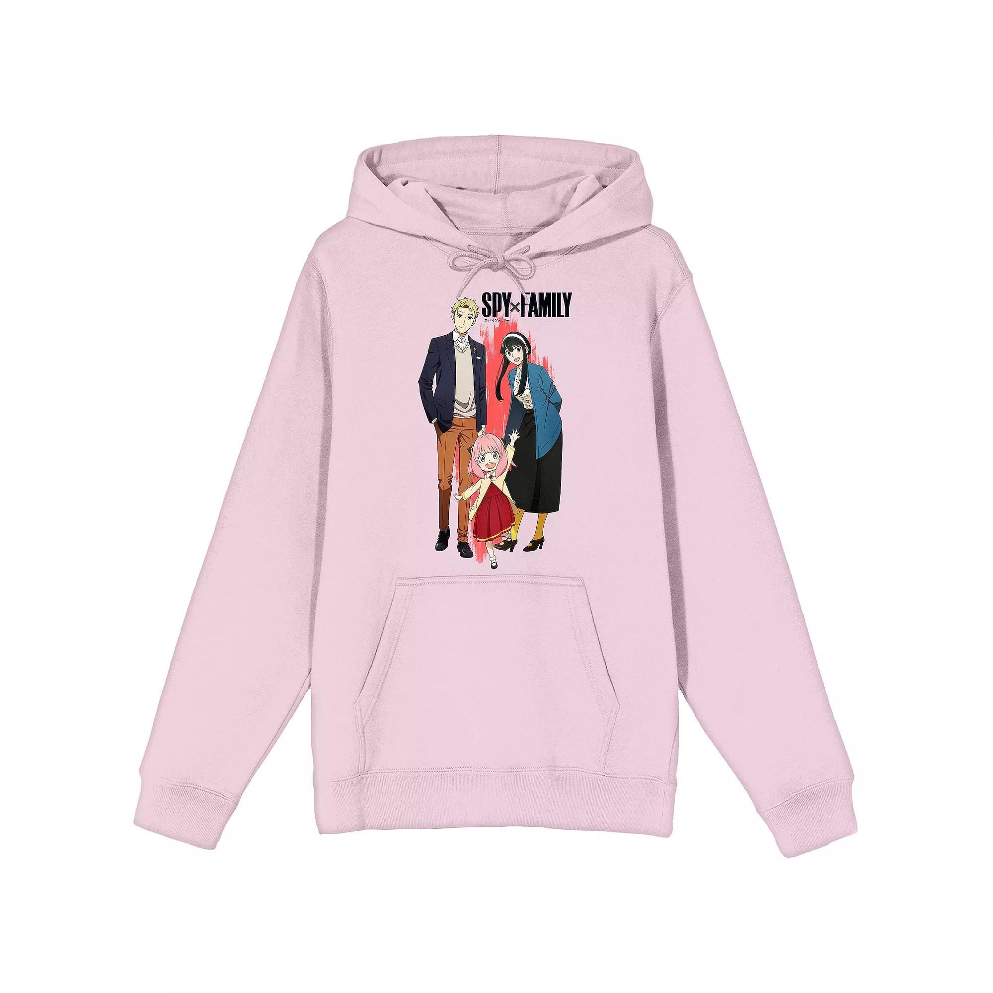 Men's Spy Family Forger Family Graphic Hoodie, Size: XXL, Pink Product Image