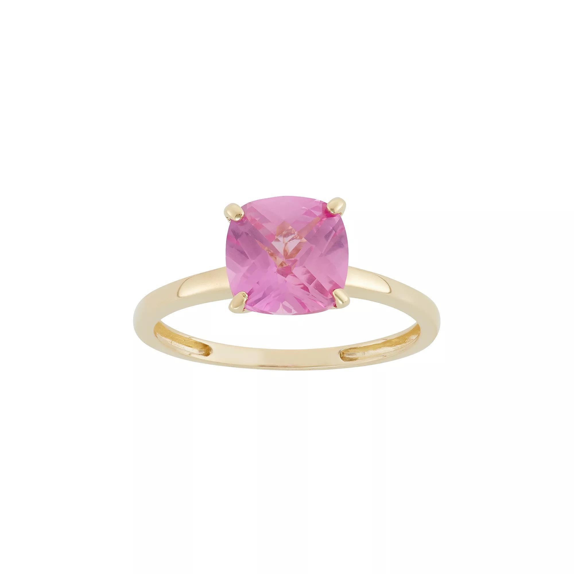 Designs by Gioelli Lab-Created Pink Sapphire 10k Gold Ring, Women's, Size: 9 Product Image