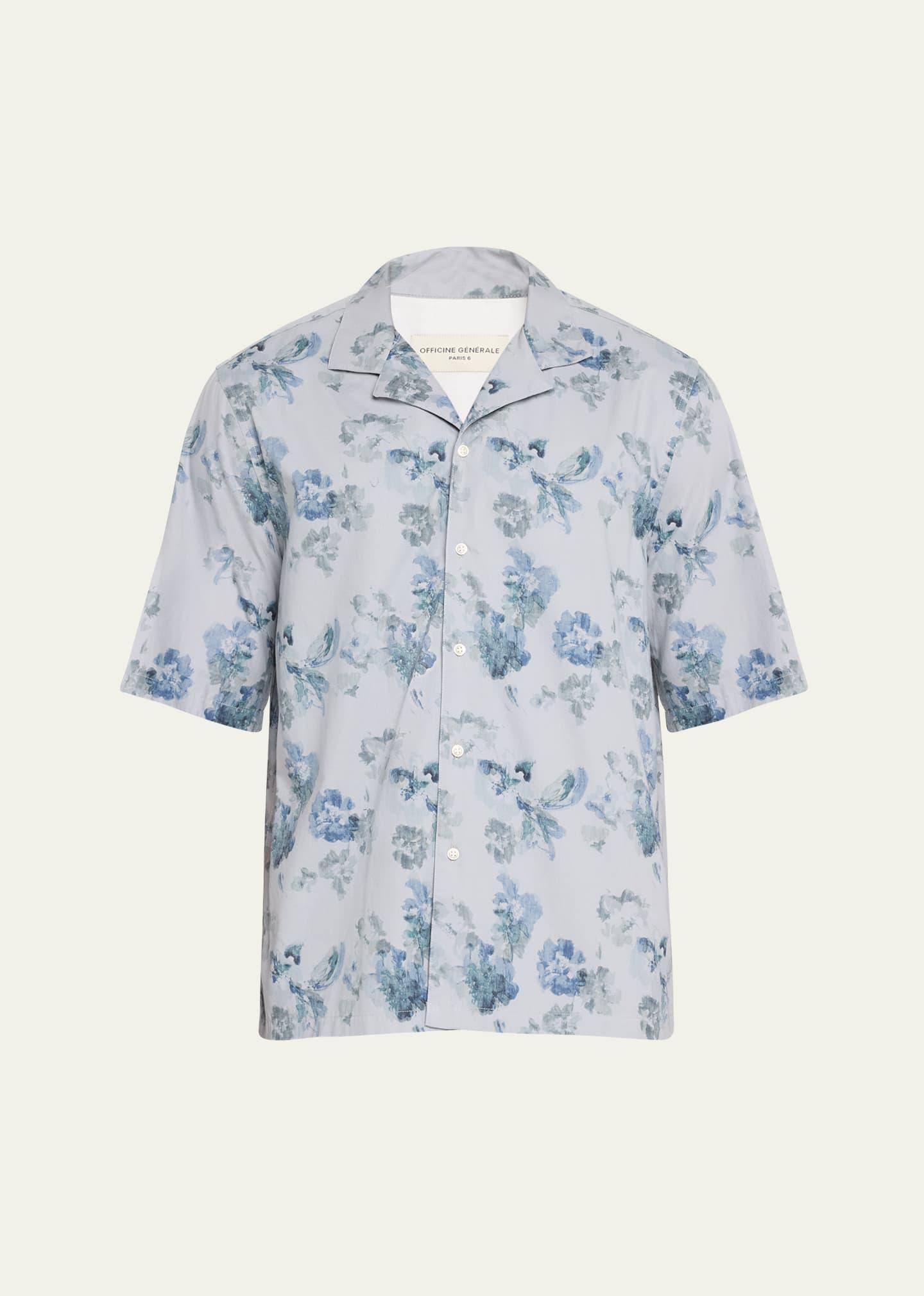 Mens Eren Flower-Print Camp Shirt Product Image