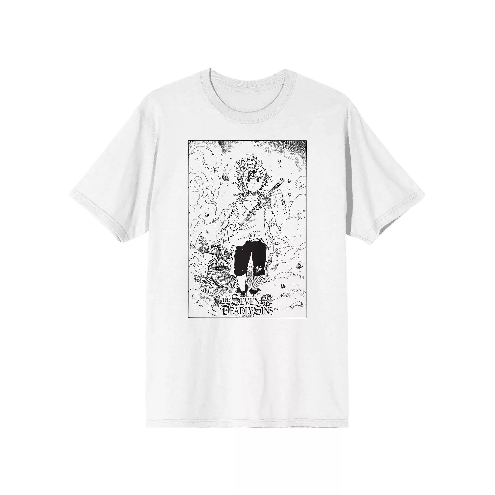 Men's Seven Deadly Sins Manga Short Sleeve Graphic Tee, Size: XXL, White Product Image