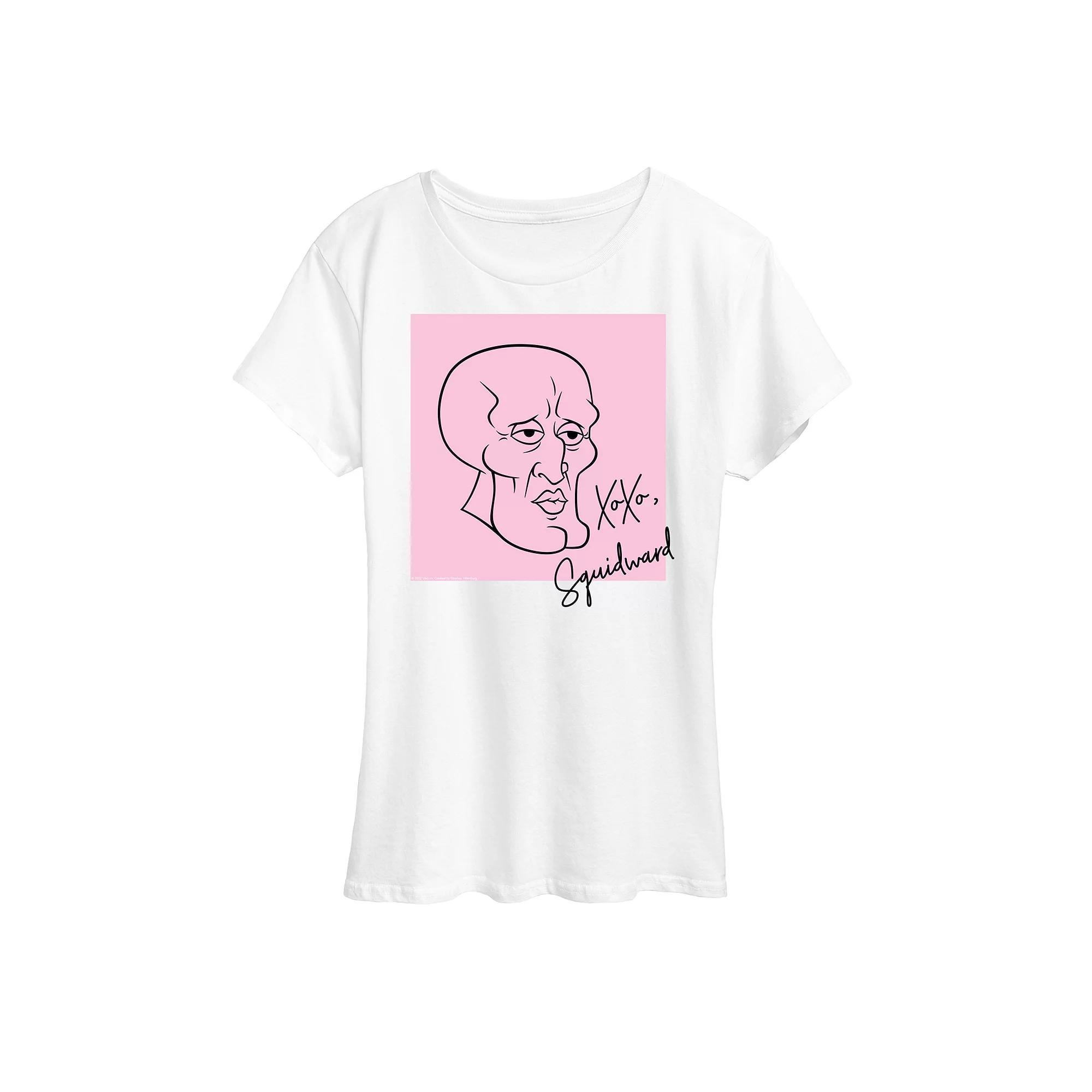 Womens Spongebob Squarepants XOXO Squidward Graphic Tee Product Image