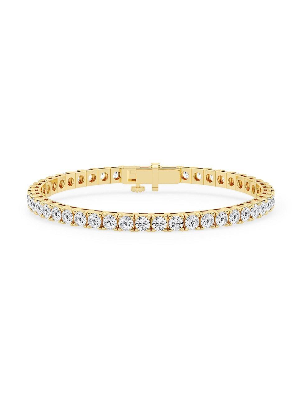 Womens 14K Yellow Gold & Round Lab-Grown Diamond 4-Prong Tennis Bracelet/5.00-20.00 TCW Product Image