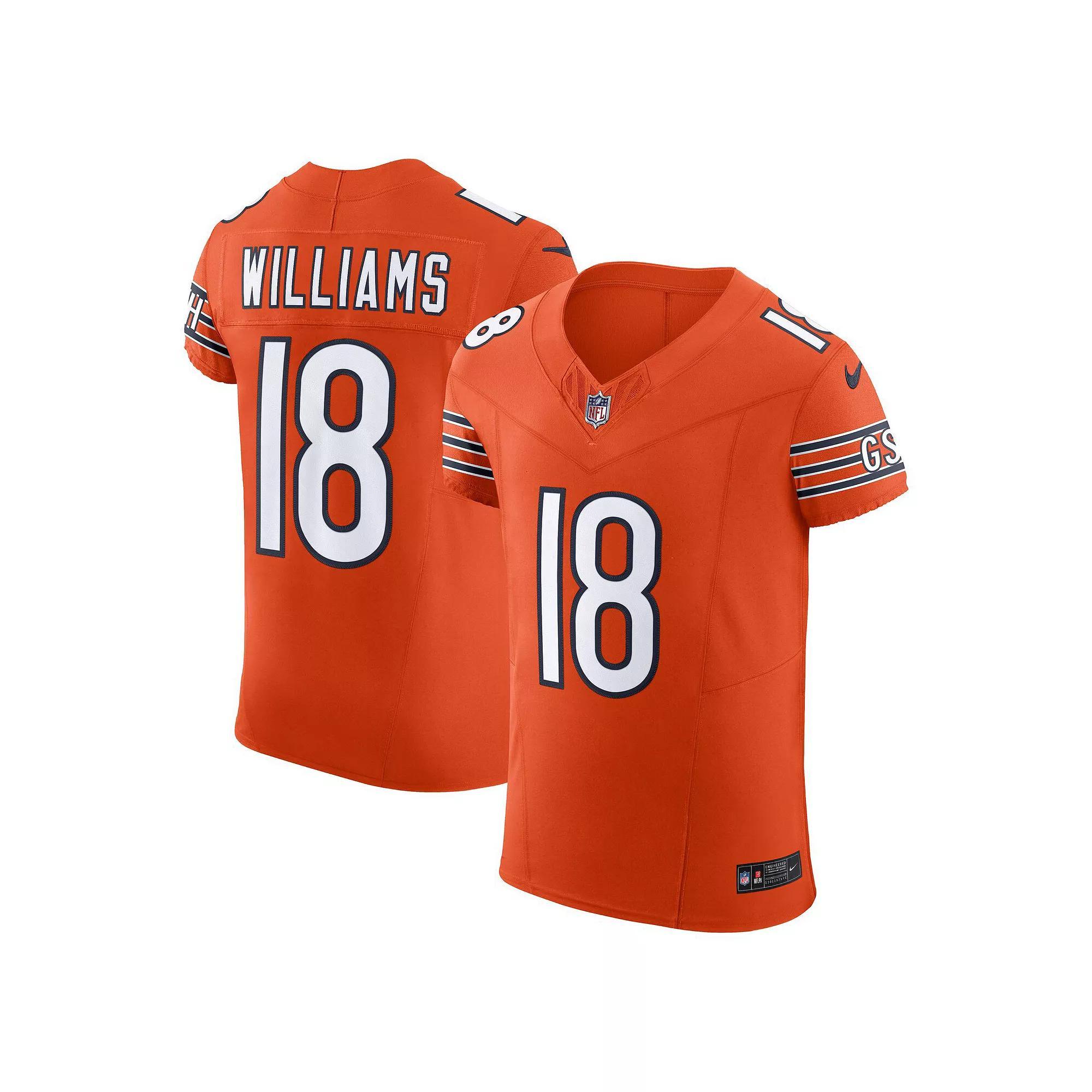 Men's Nike Caleb Williams Orange Chicago Bears Alternate Vapor F.U.S.E. Elite Jersey, Size: 40 Product Image