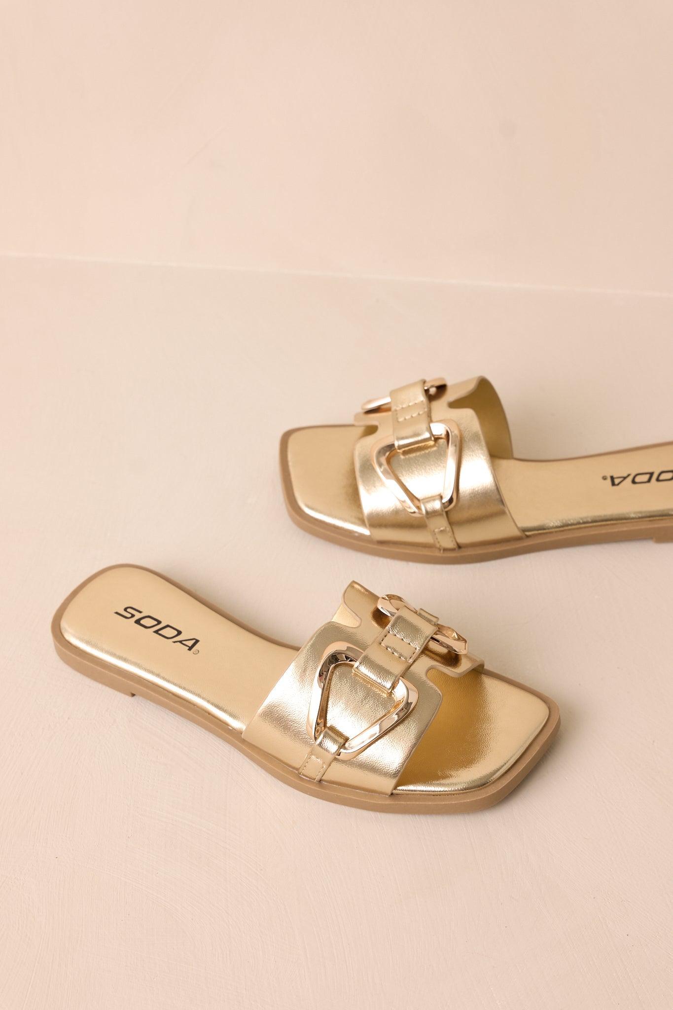 Stepping Stones Metallic Gold Sandals Product Image