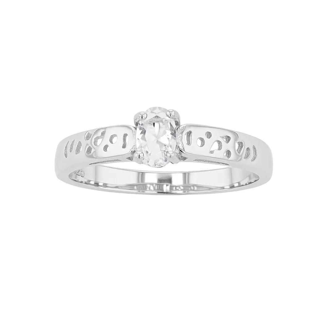 Traditions Jewelry Company Sterling Silver Crystal Birthstone Filigree Ring, Women's, Size: 8, April Product Image