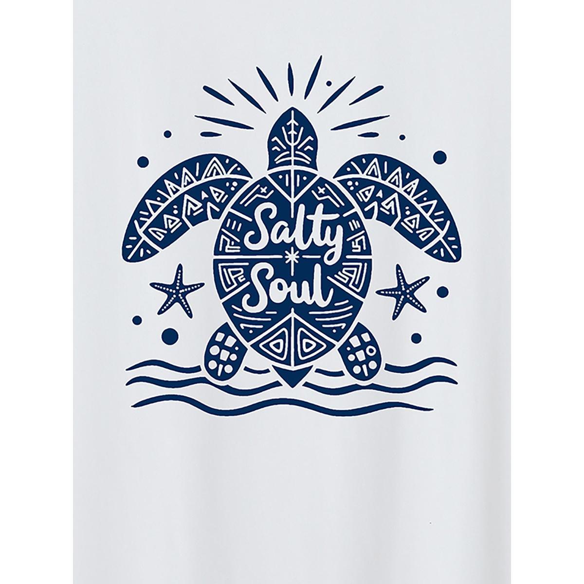 Plus Size Salty Soul Round Neck T-Shirt Originalwhite Women Non Marine Round Neck Everyday-Casual T-shirts BloomChic 18-20/2X Product Image