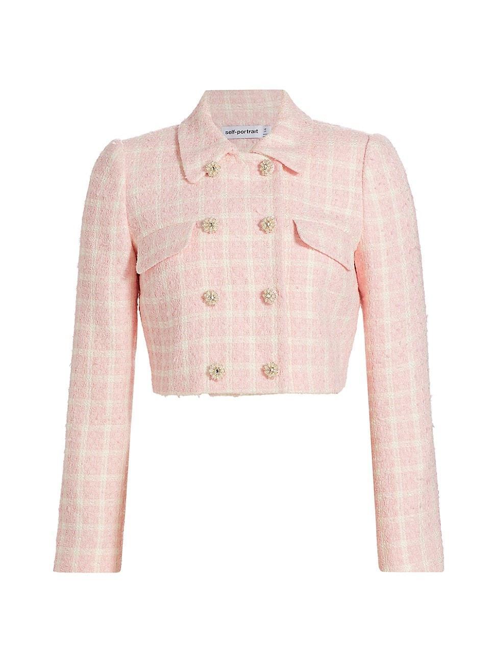 Cropped Double-Breasted Bouclé Jacket Product Image