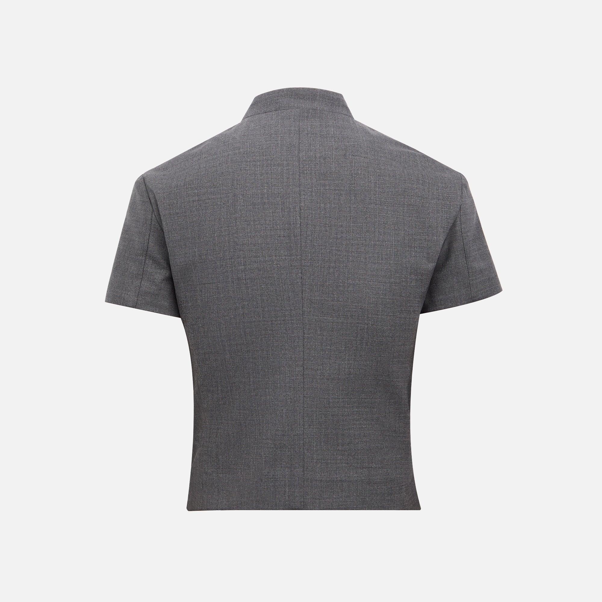 Hyein Seo Zip Shirt With Pin - Dark Grey Female Product Image