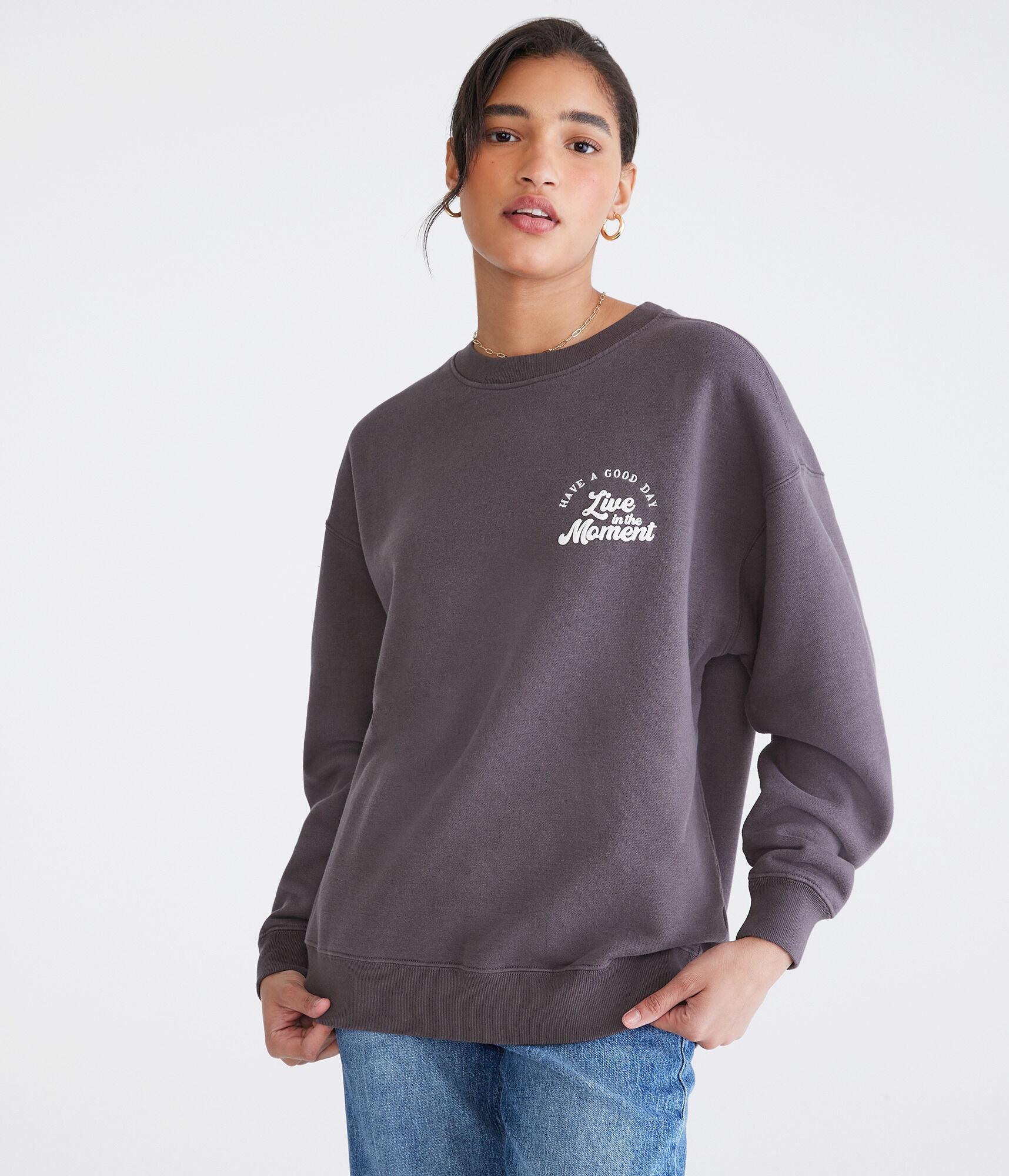 Live In The Moment Oversized Crew Sweatshirt Product Image