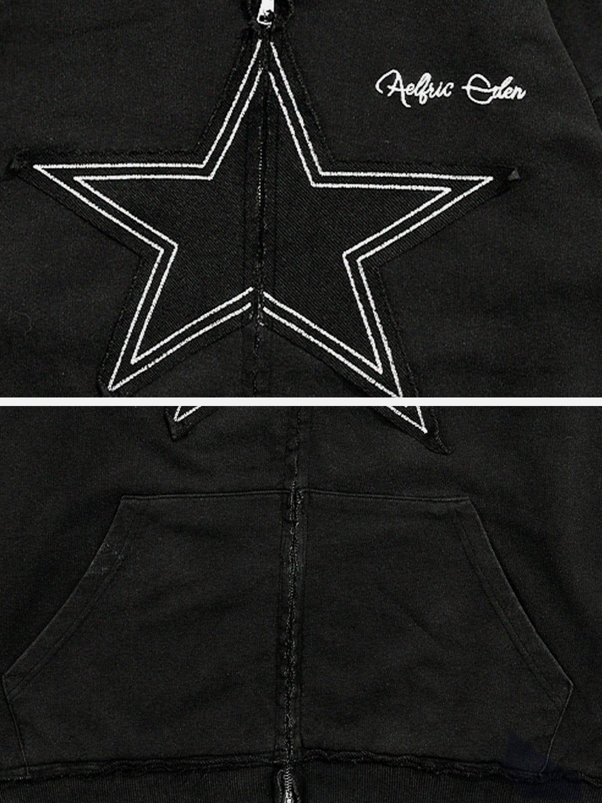Aelfric Eden Star Applique Zip Up Hoodie Product Image