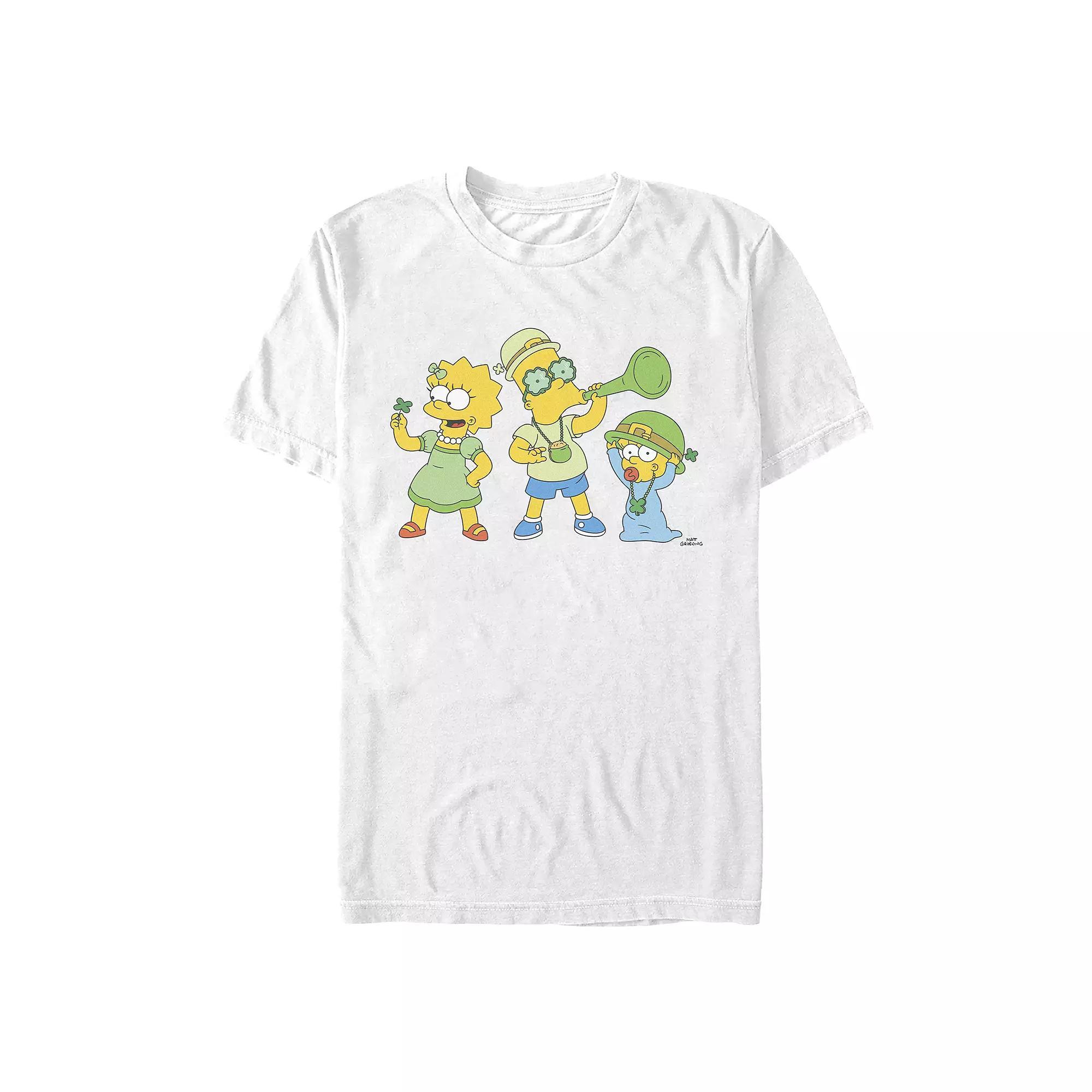 Men's The Simpsons Saint Patrick's Day Party Graphic Tee, Size: Small, White Product Image