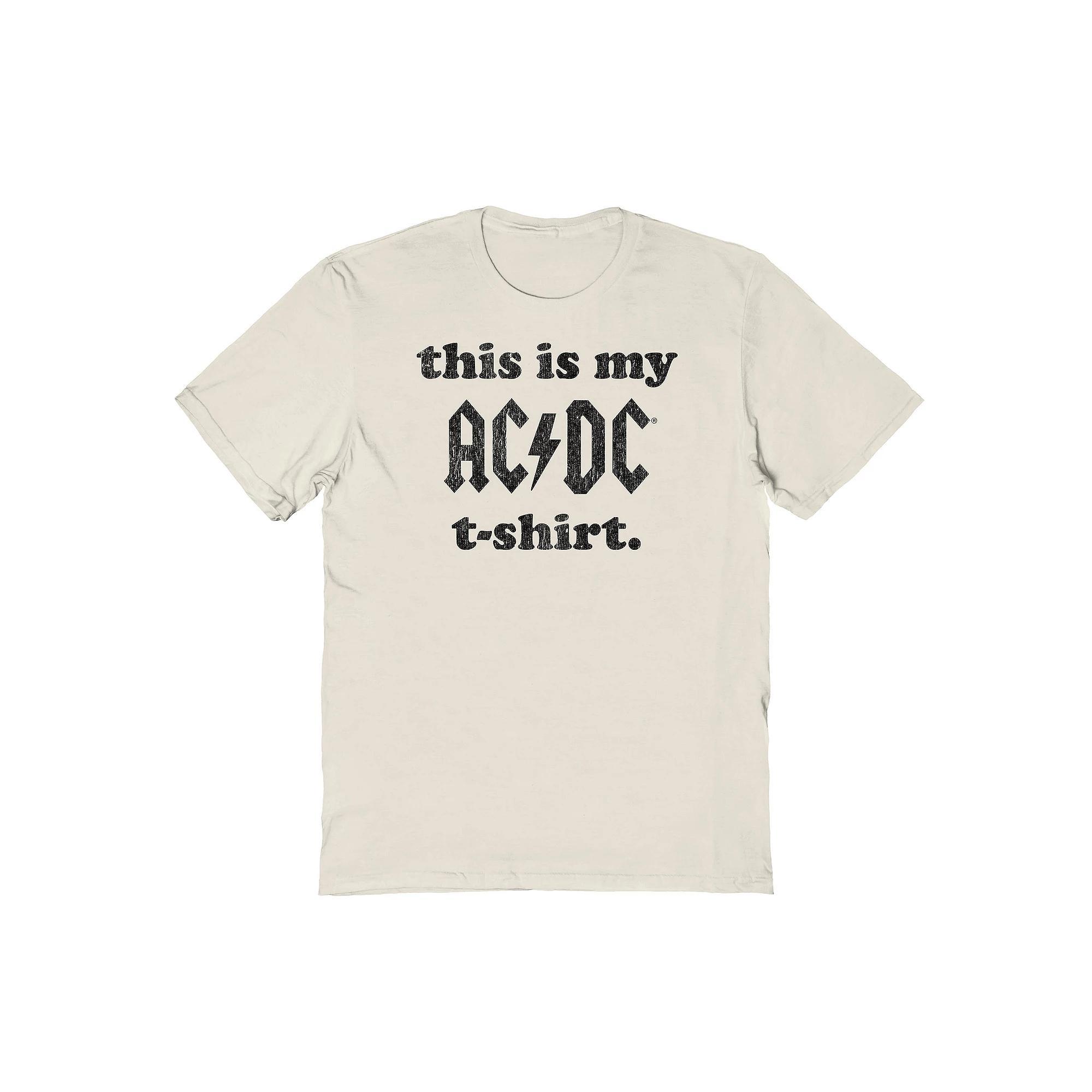 Men's This Is My ACDC Shirt Graphic Tee, Size: Small, Natural Product Image